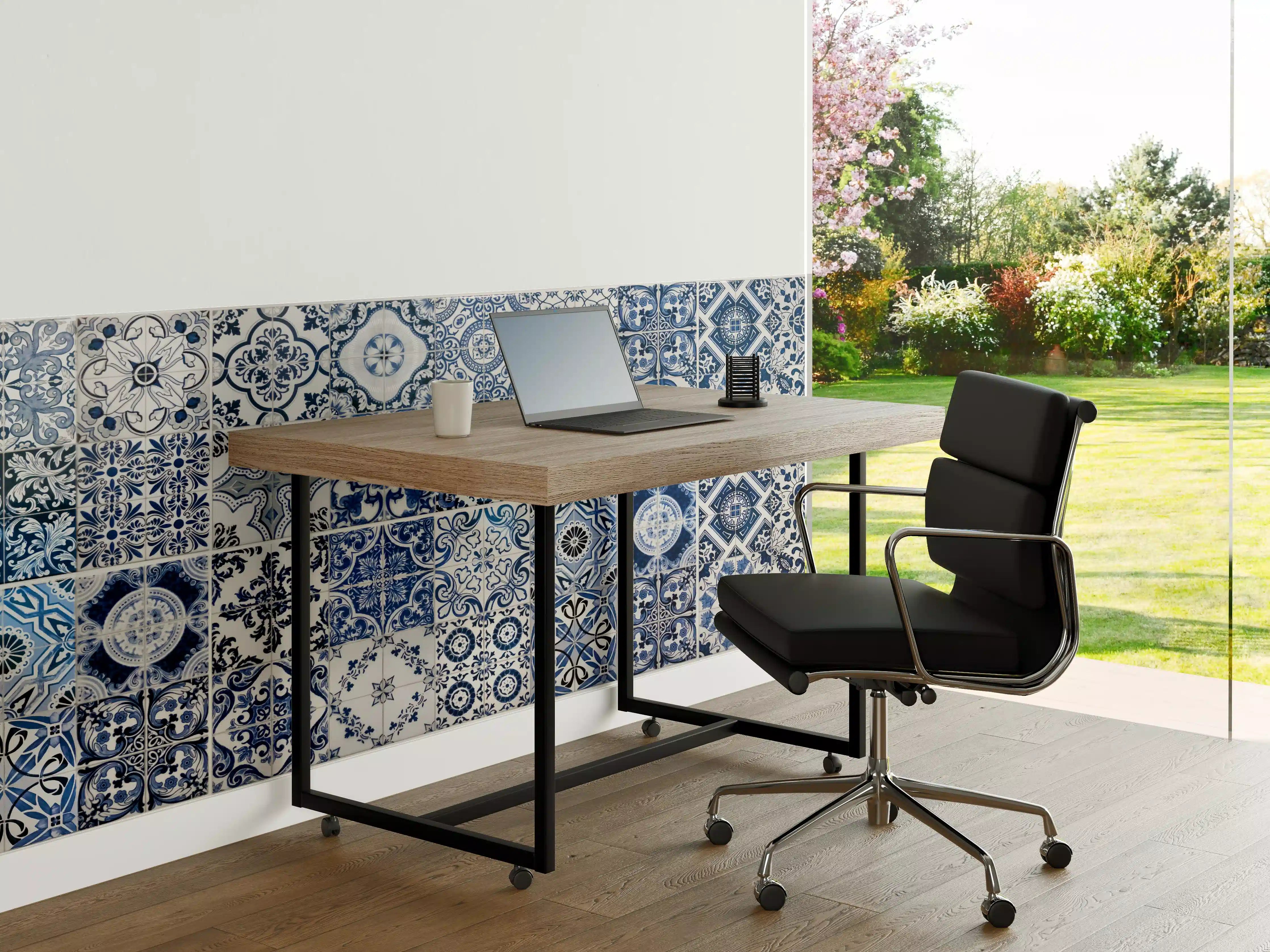 Büro Wandgestaltung - Blaue portugiesische Azulejo-Fliesen