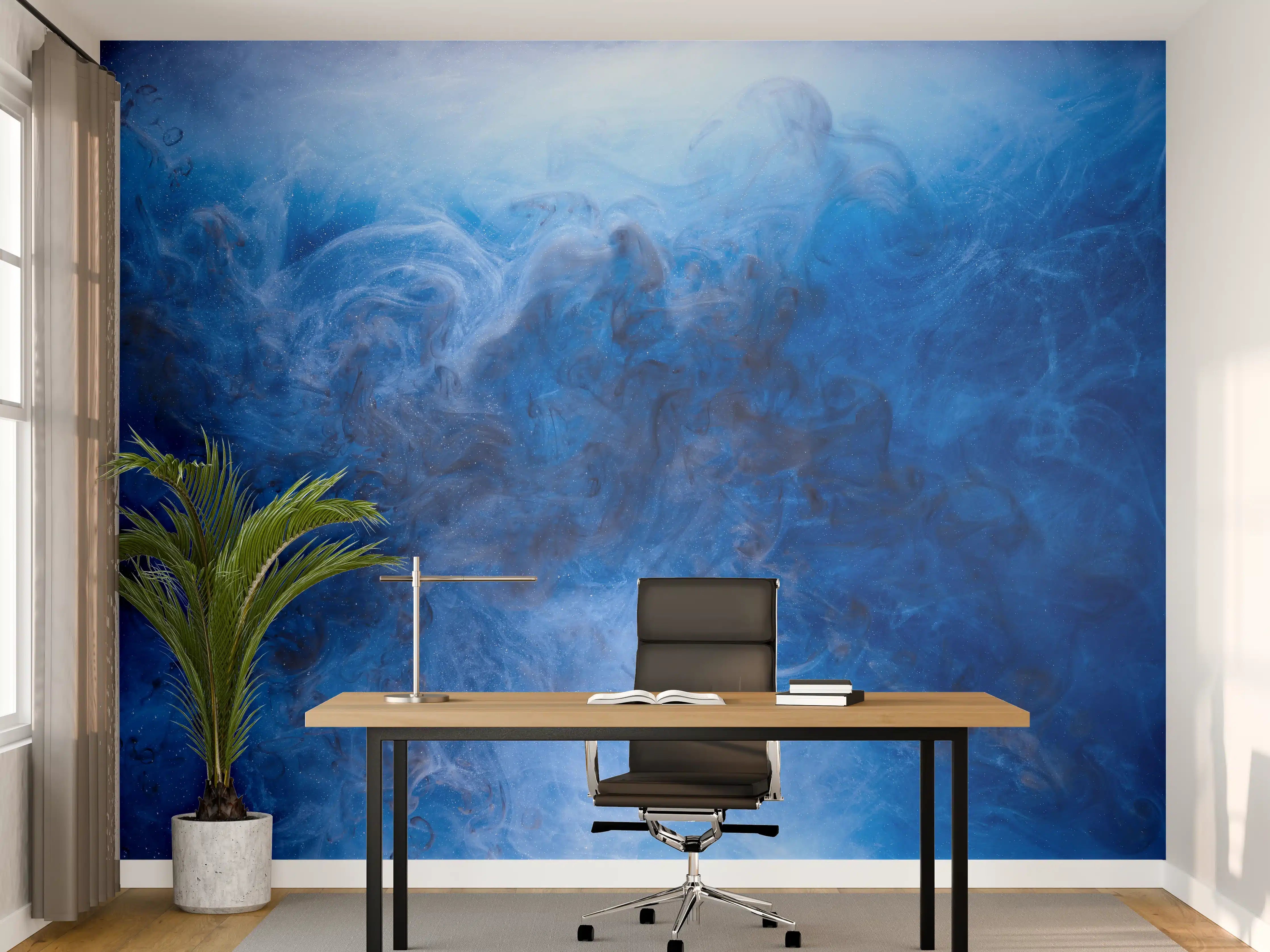 Büro Wandgestaltung - Blauer Rauch