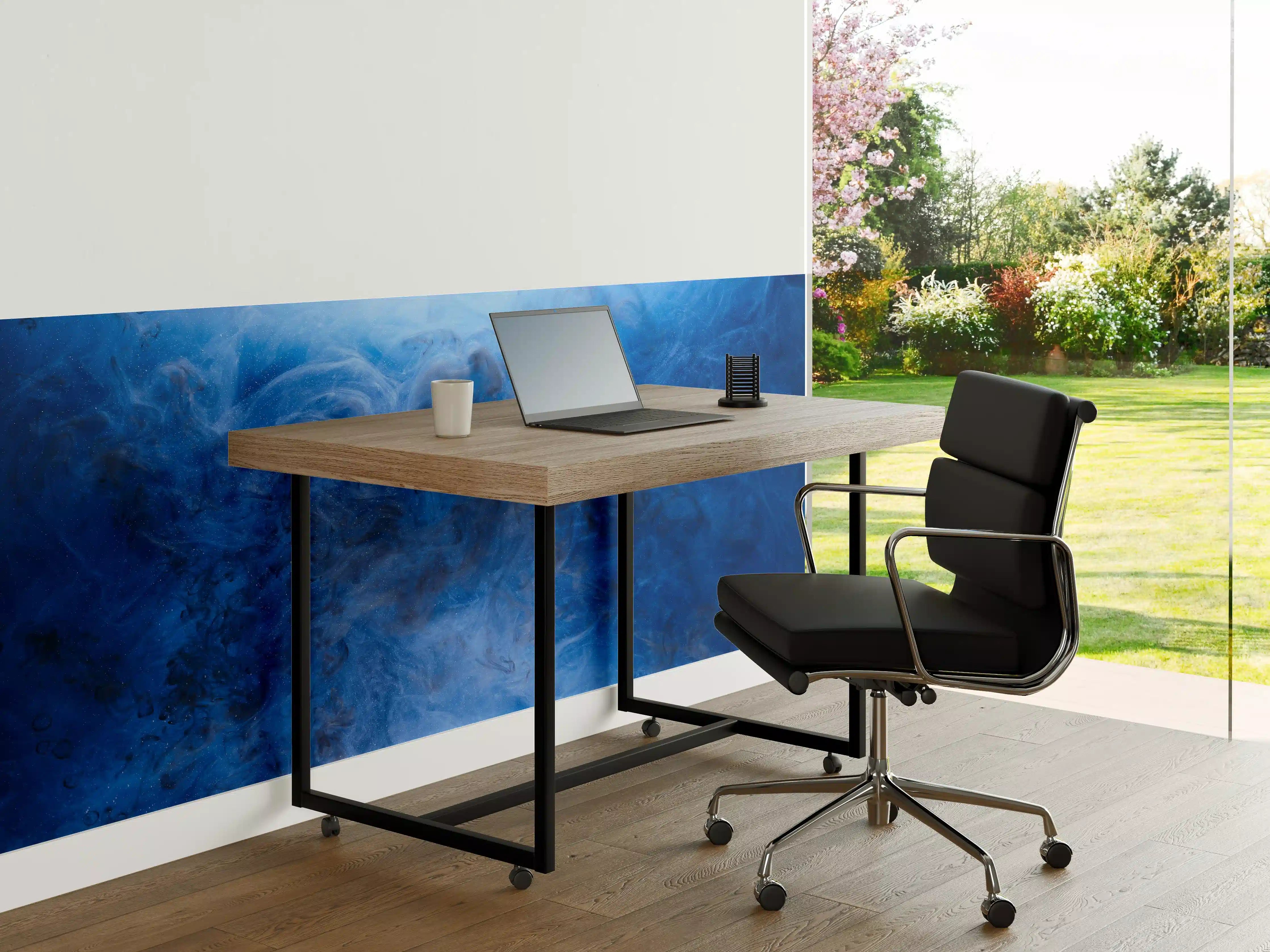 Büro Wandgestaltung - Blauer Rauch