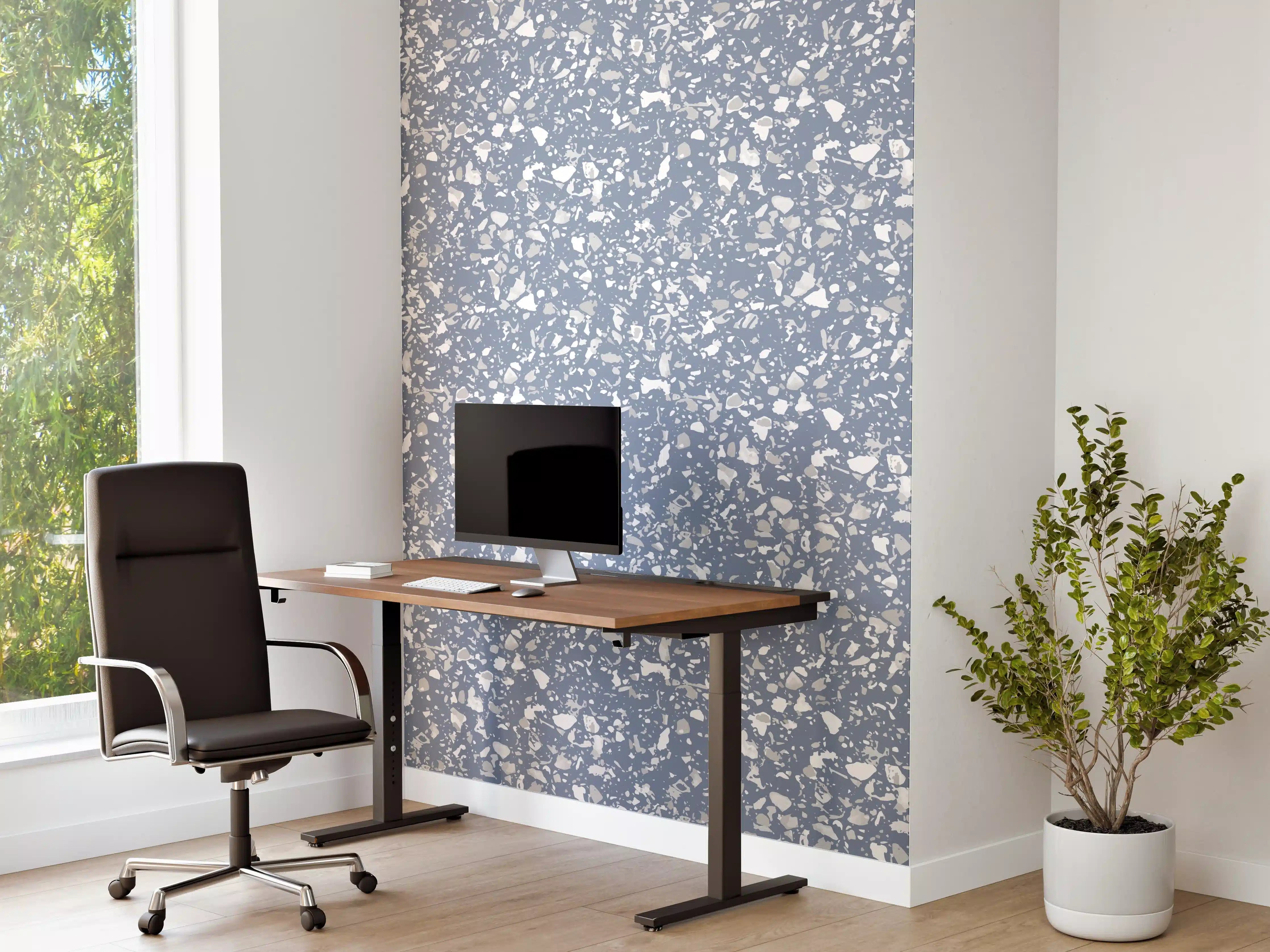 Büro Wandgestaltung - Blauer Terrazzo-Style