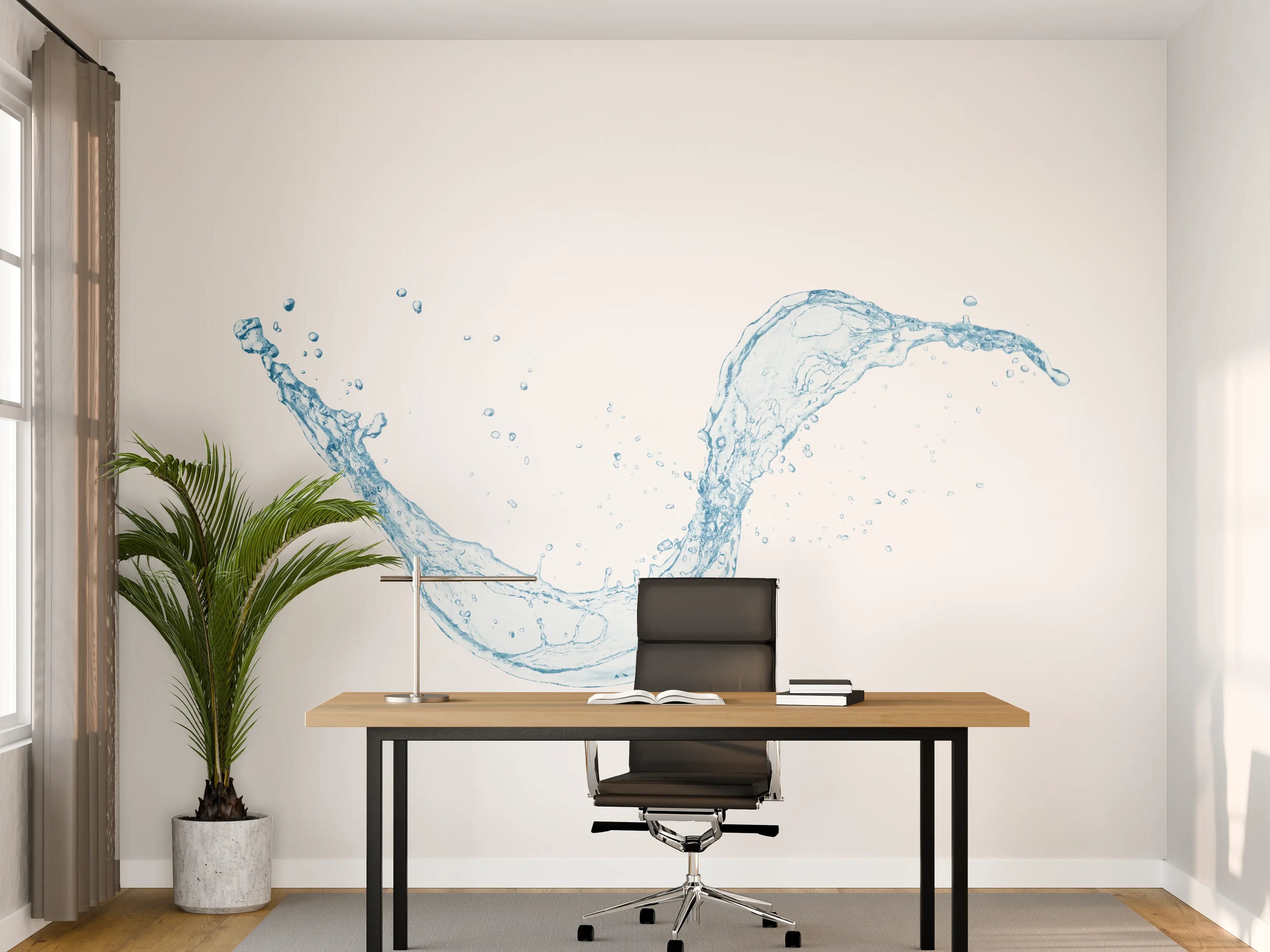 Büro Wandgestaltung - Blauer Wasserspritzer Isoliert