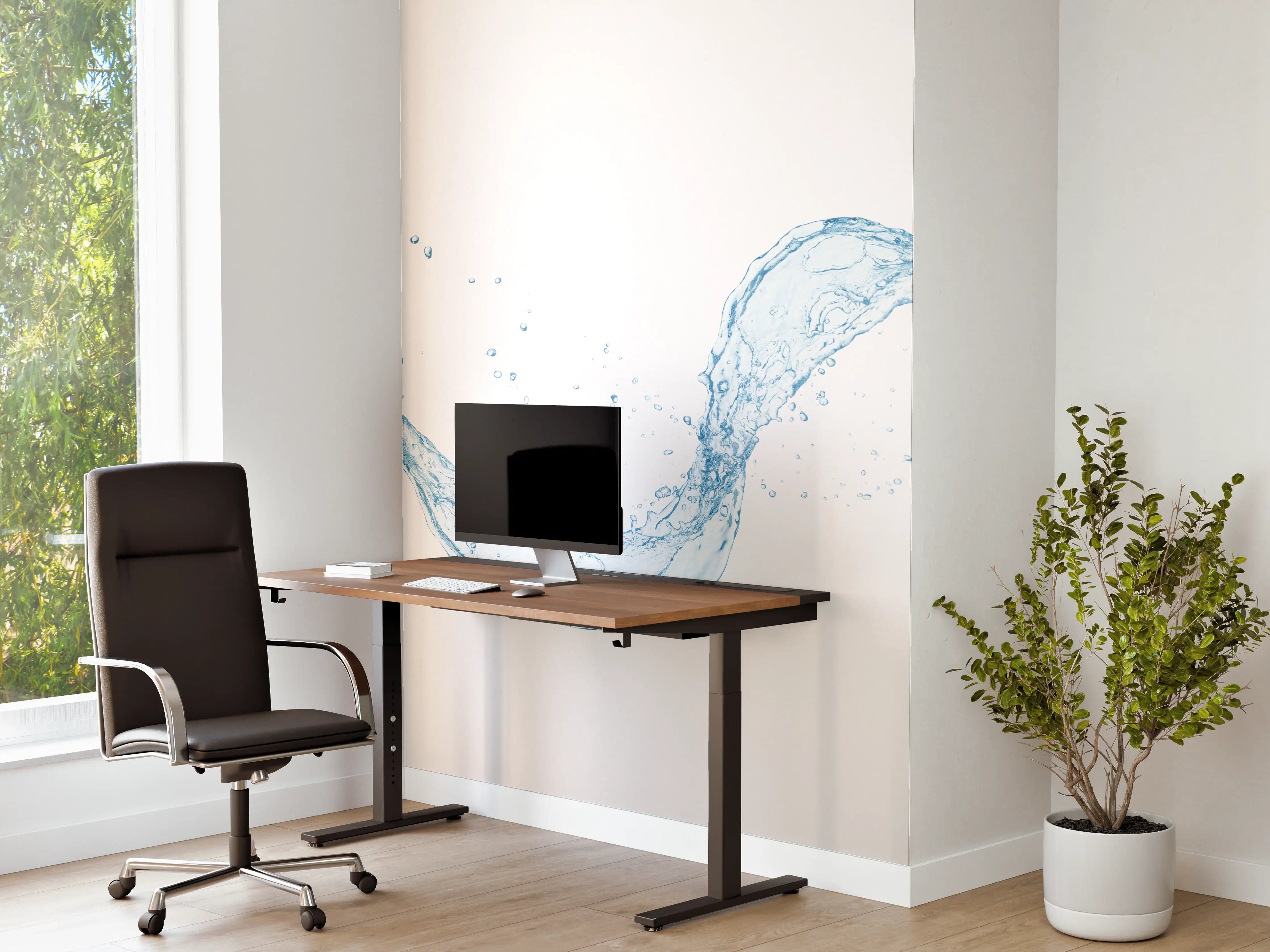 Büro Wandgestaltung - Blauer Wasserspritzer Isoliert