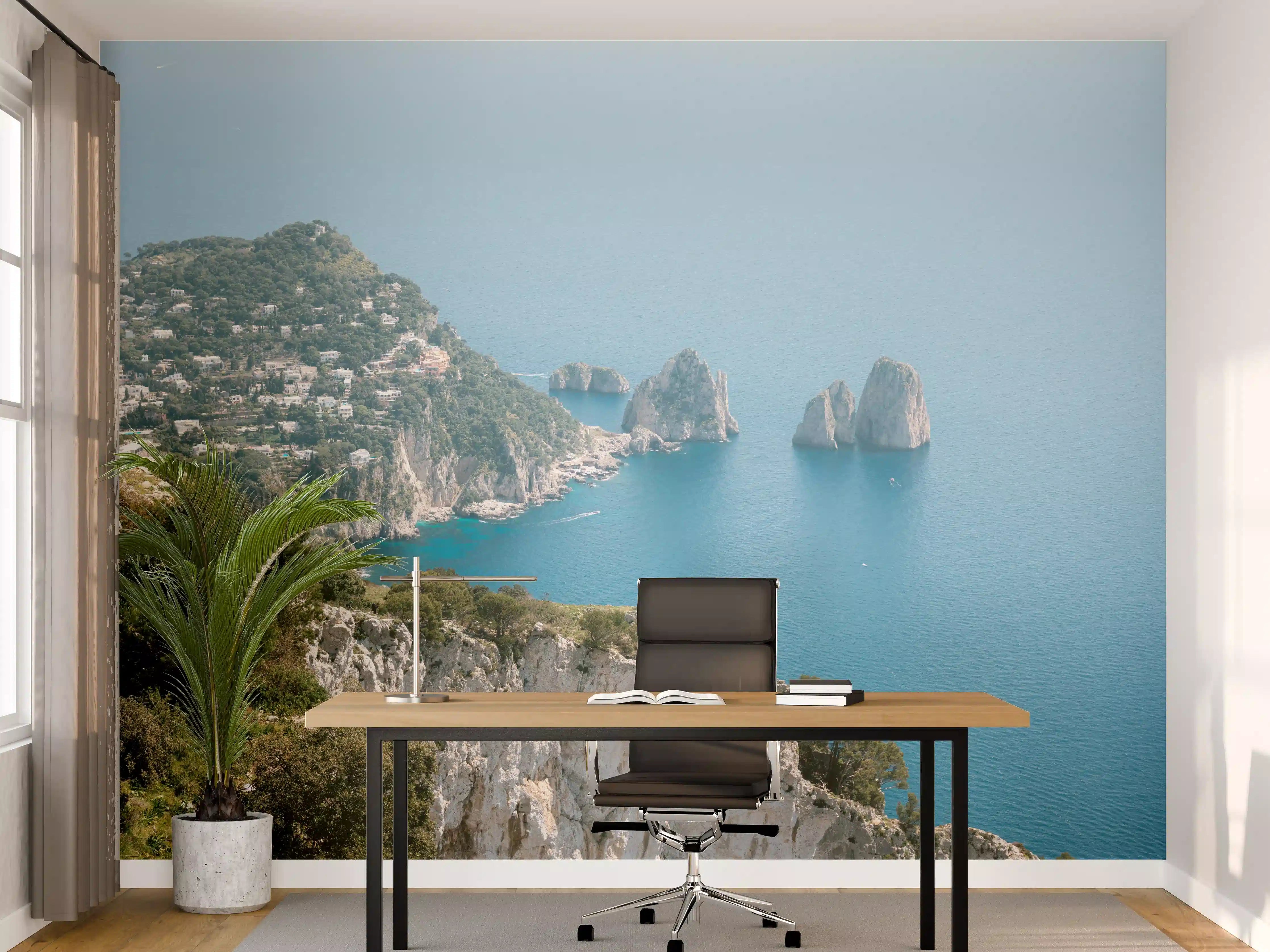 Büro Wandgestaltung - Blaues Meer an Italiens Küste