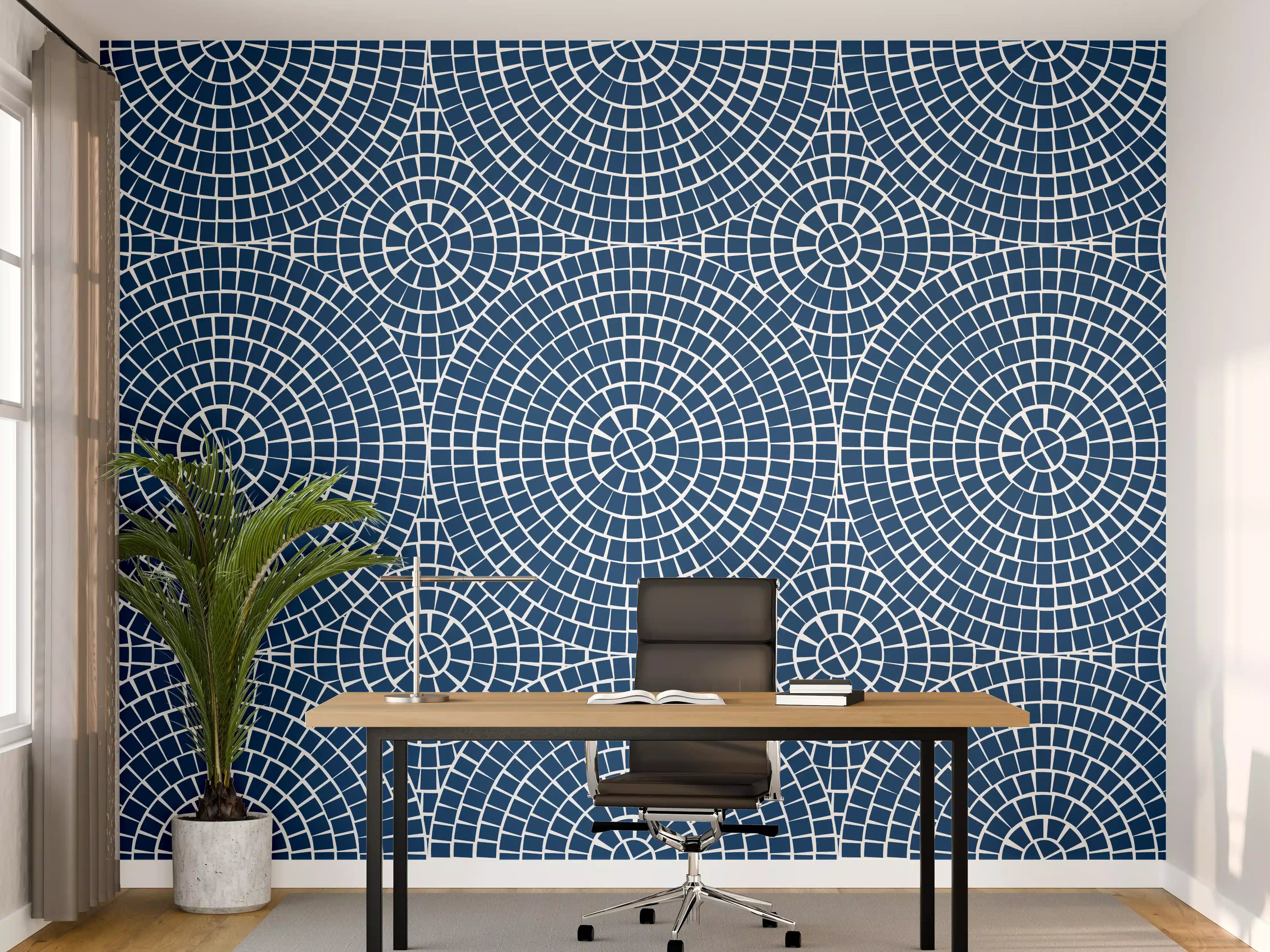 Büro Wandgestaltung - Blaues Mosaik mit moderner Atmosphäre