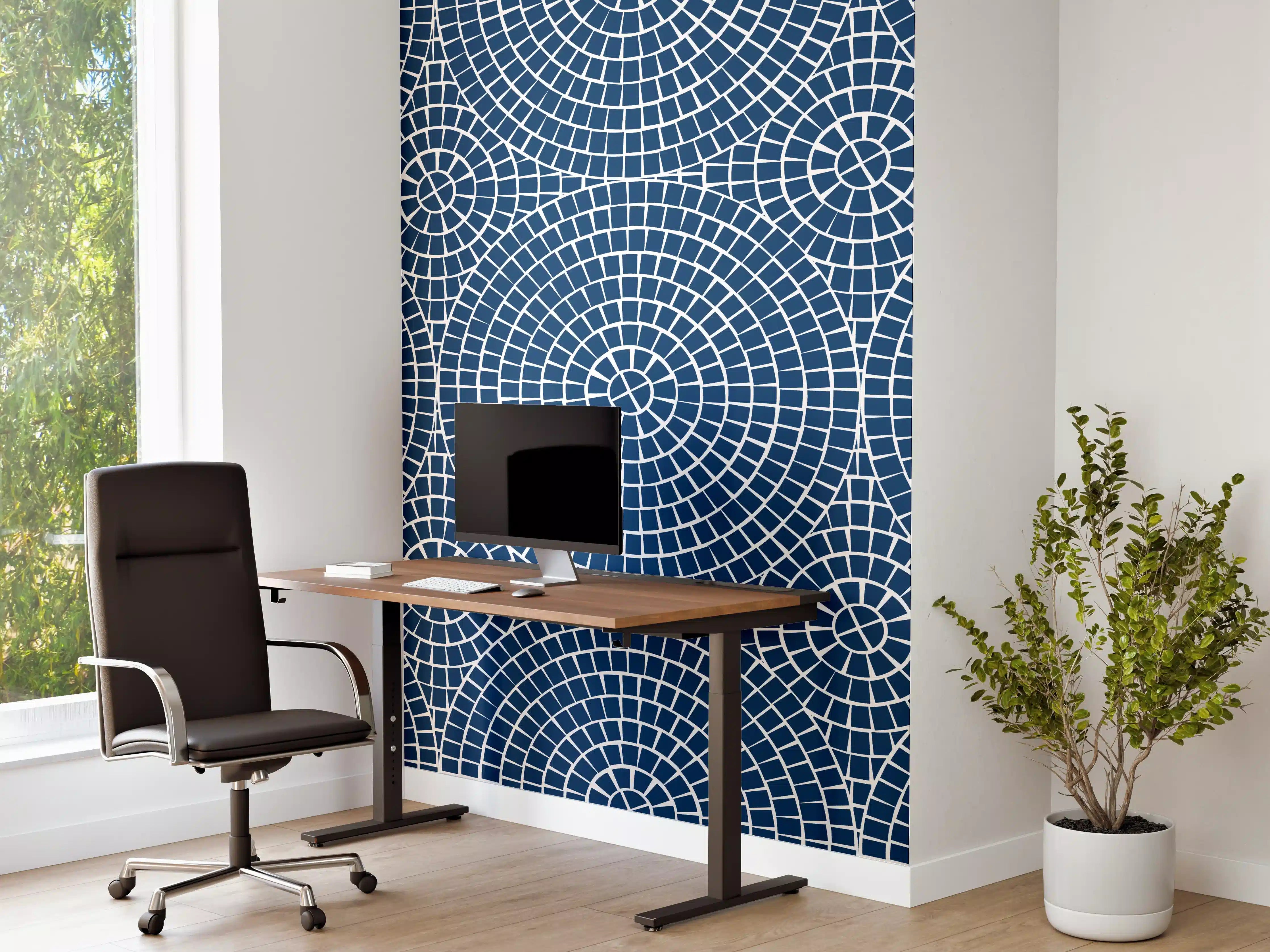 Büro Wandgestaltung - Blaues Mosaik mit moderner Atmosphäre