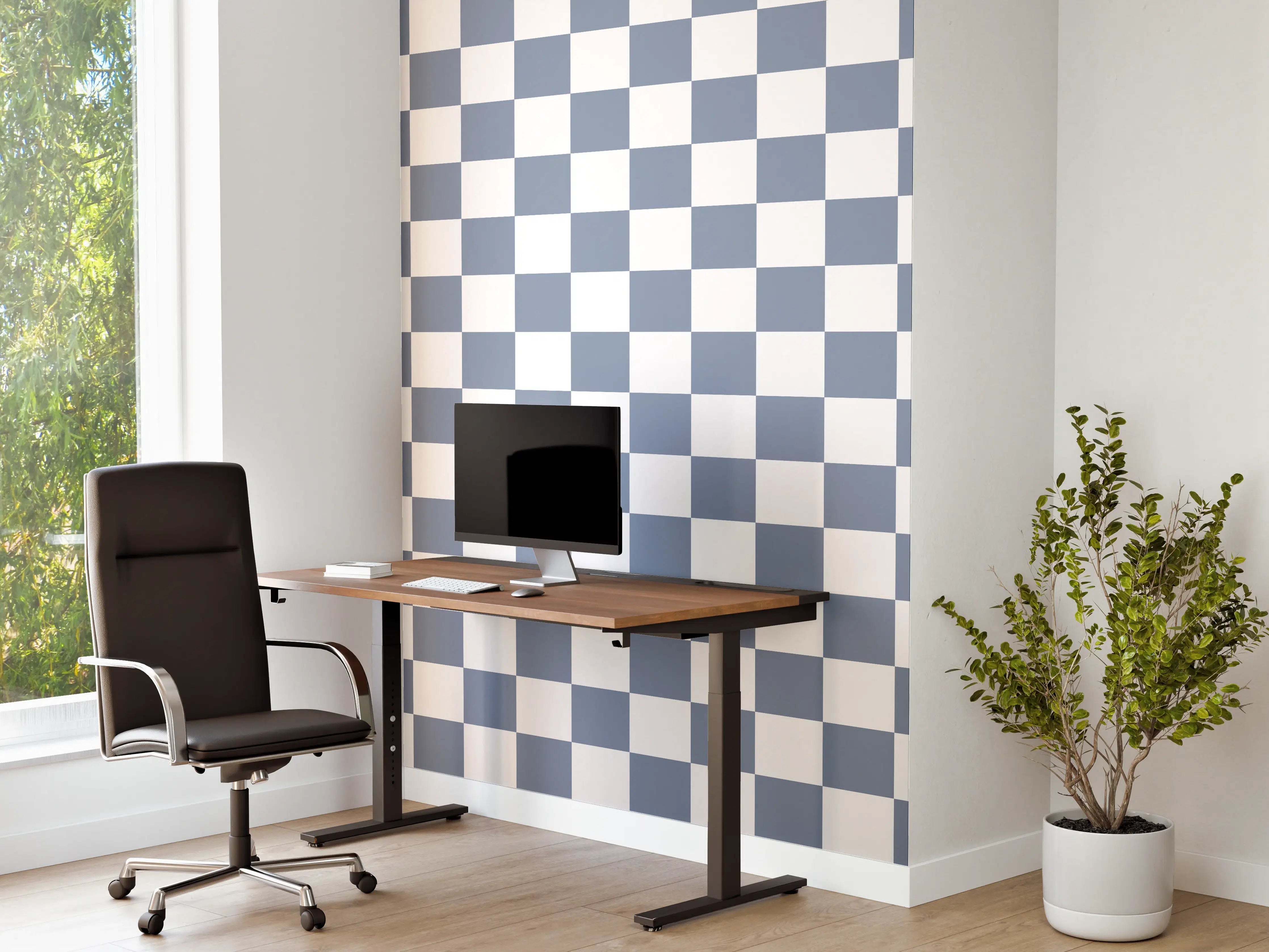 Büro Wandgestaltung - Blaues Retro-Design mit Staubeffekt