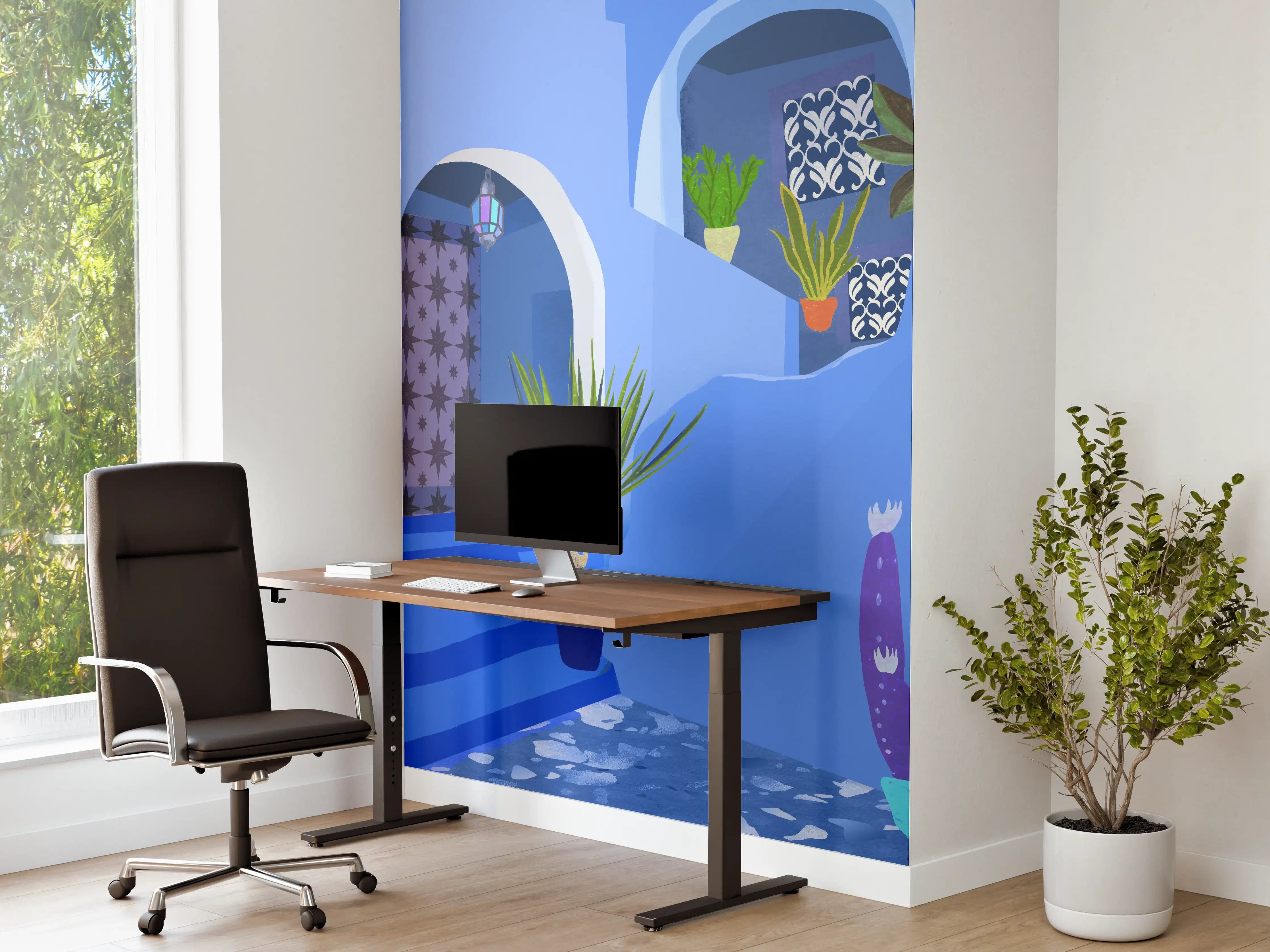 Büro Wandgestaltung - Blaugetöntes Marokko Poster