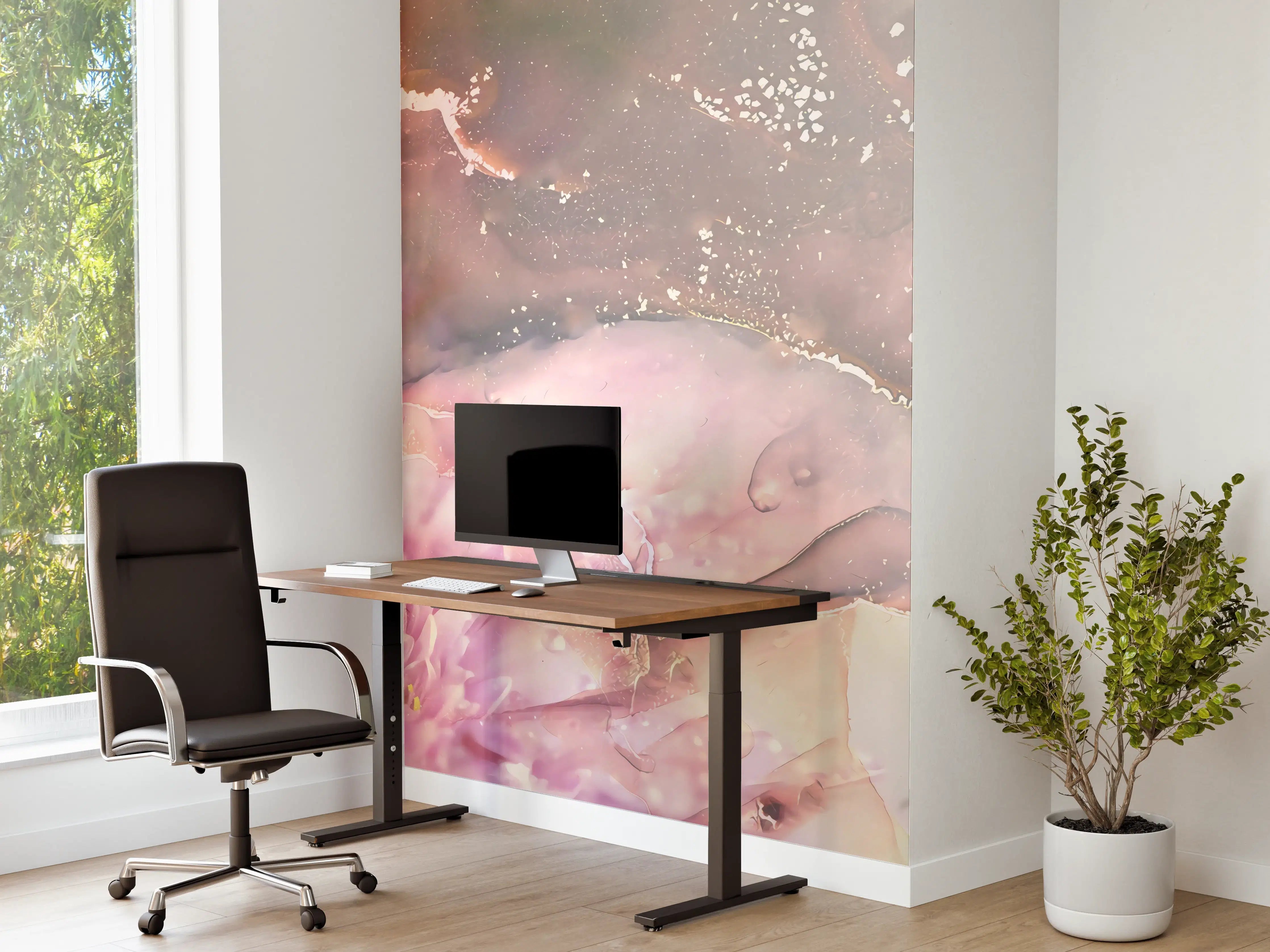 Büro Wandgestaltung - Blühende Pastell-Marmor-Textur