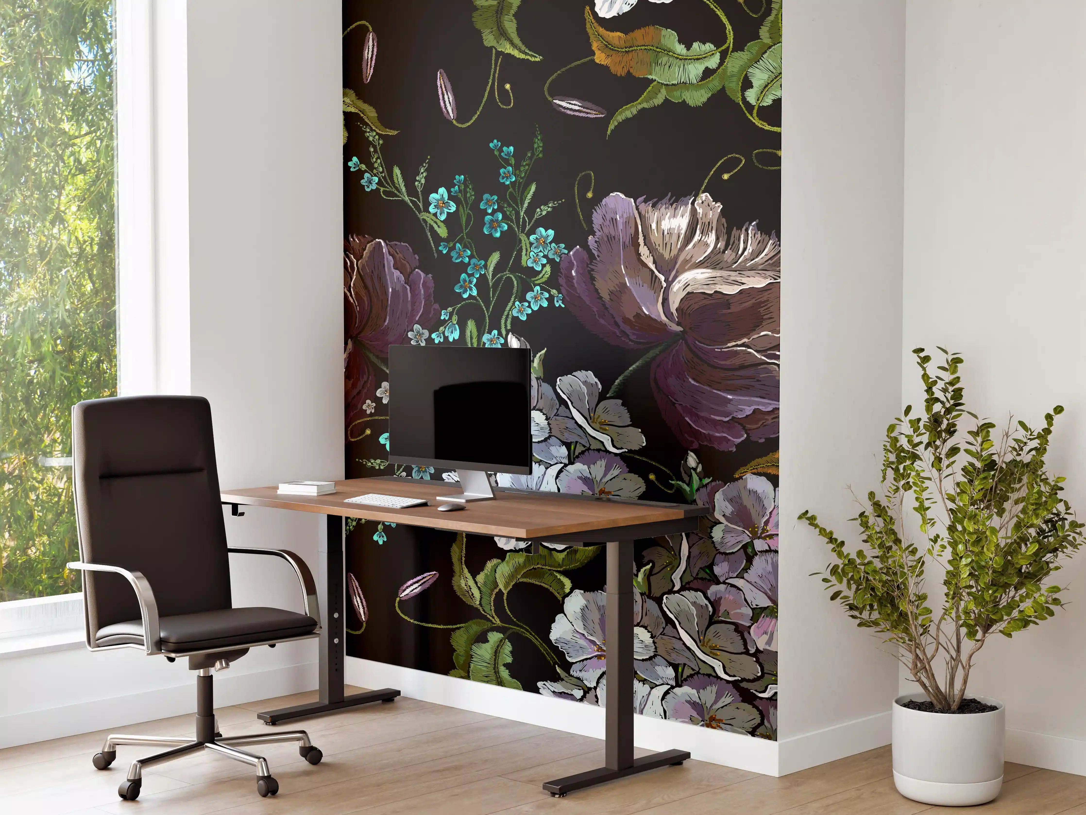 Büro Wandgestaltung - Blüten in der Nacht