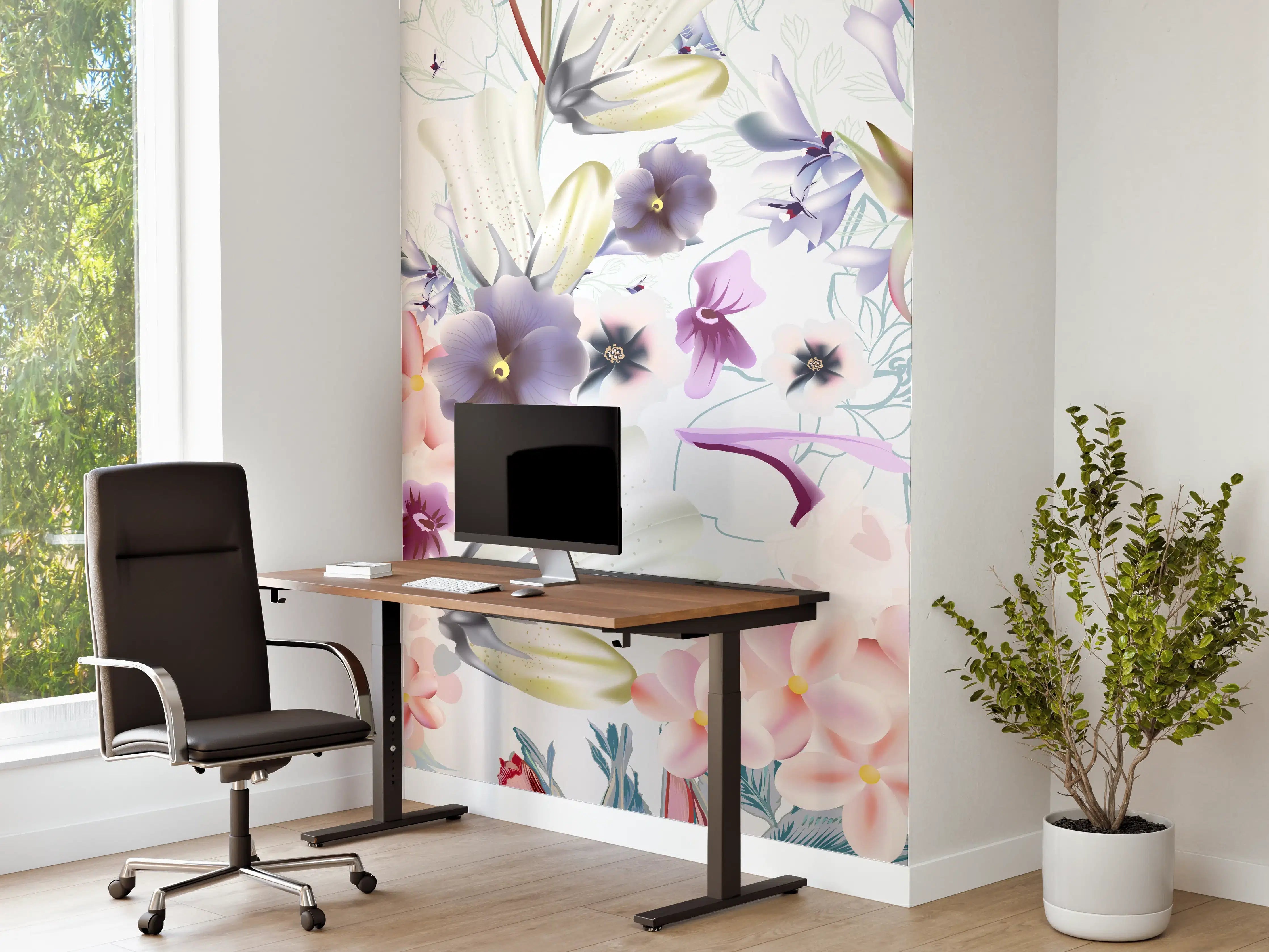 Büro Wandgestaltung - Blütenexplosion - Aquarell