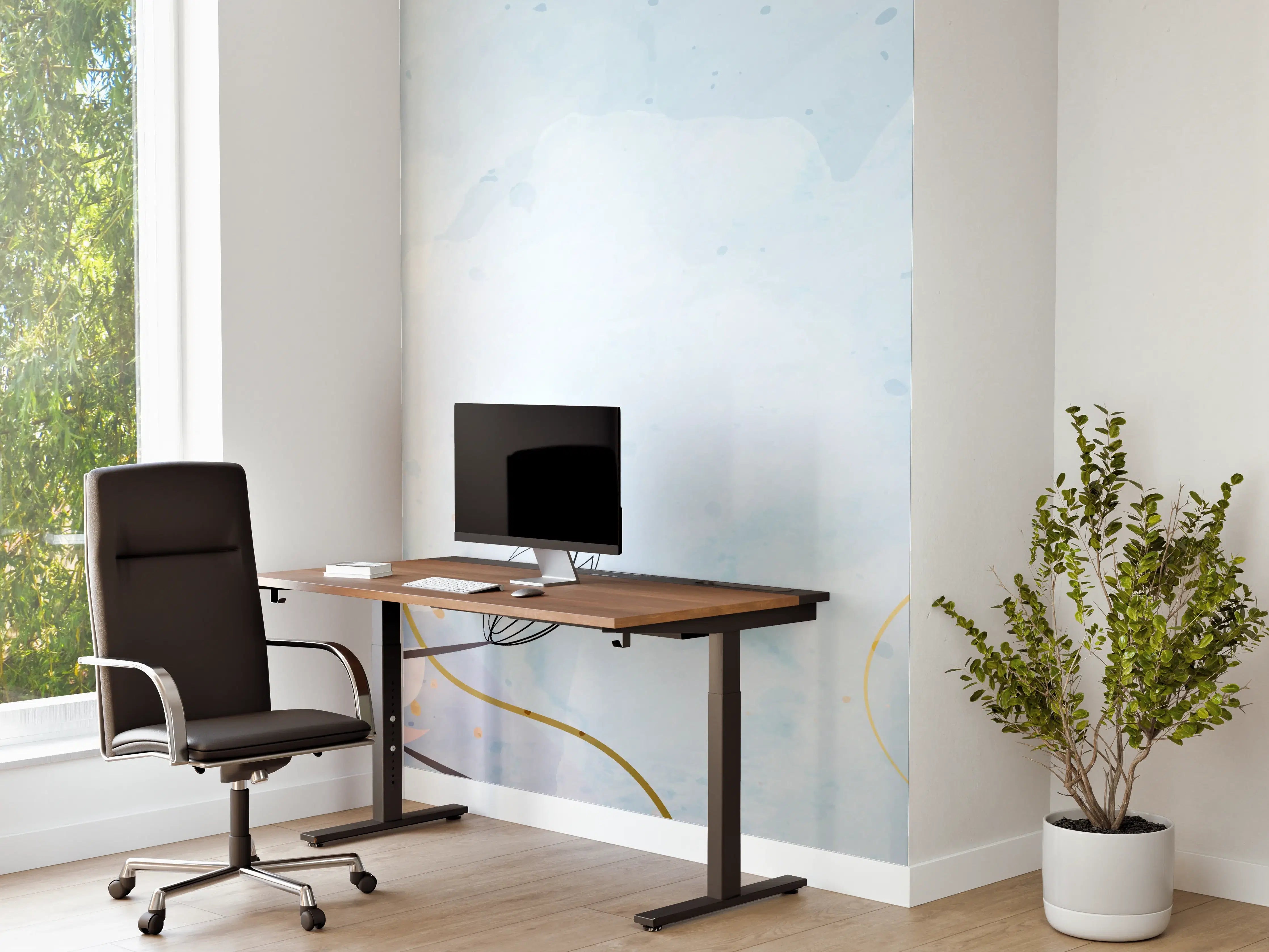 Büro Wandgestaltung - Blumen-Aquarell Pastellfarben