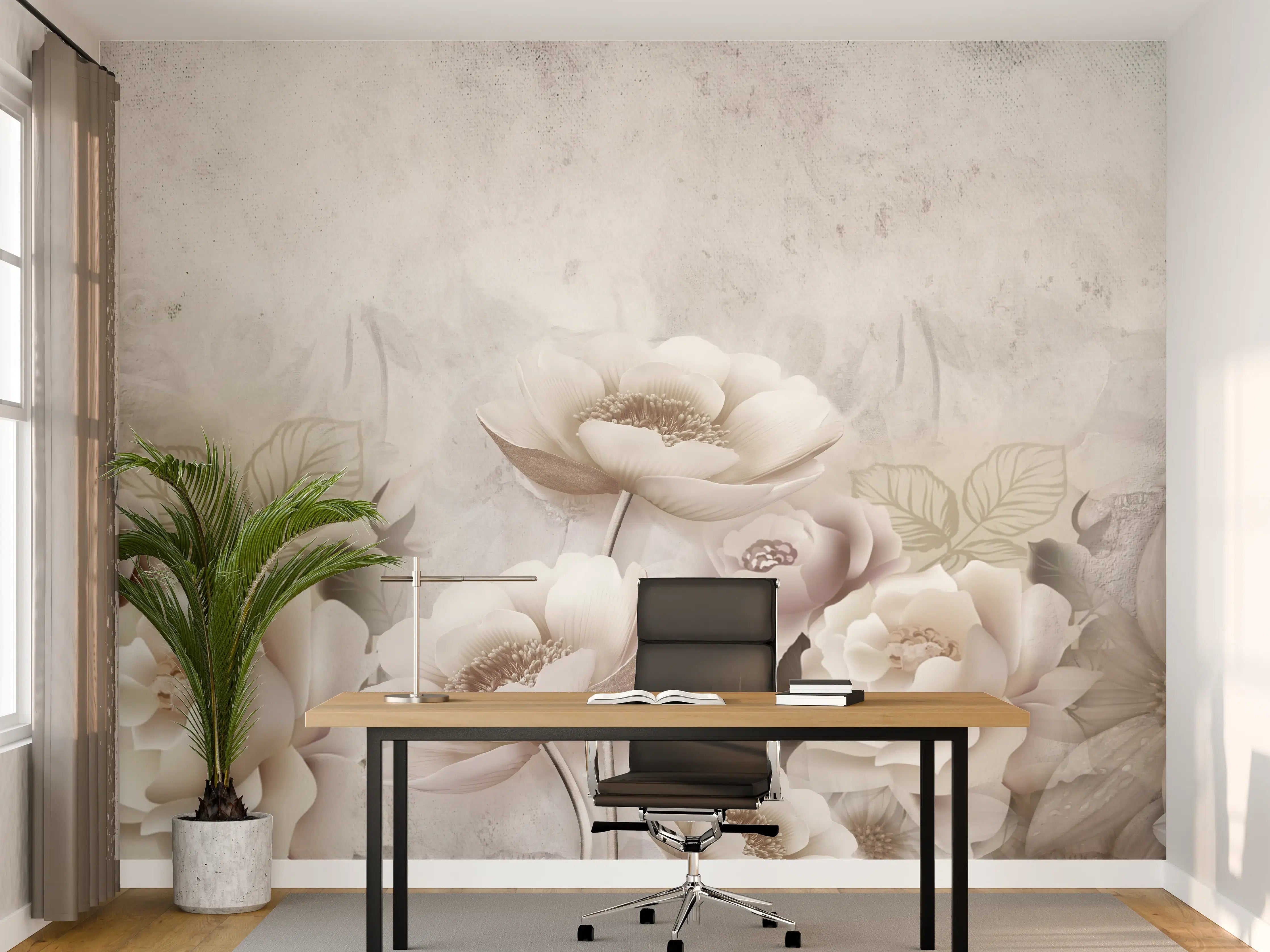 Büro Wandgestaltung - Blumengemälde