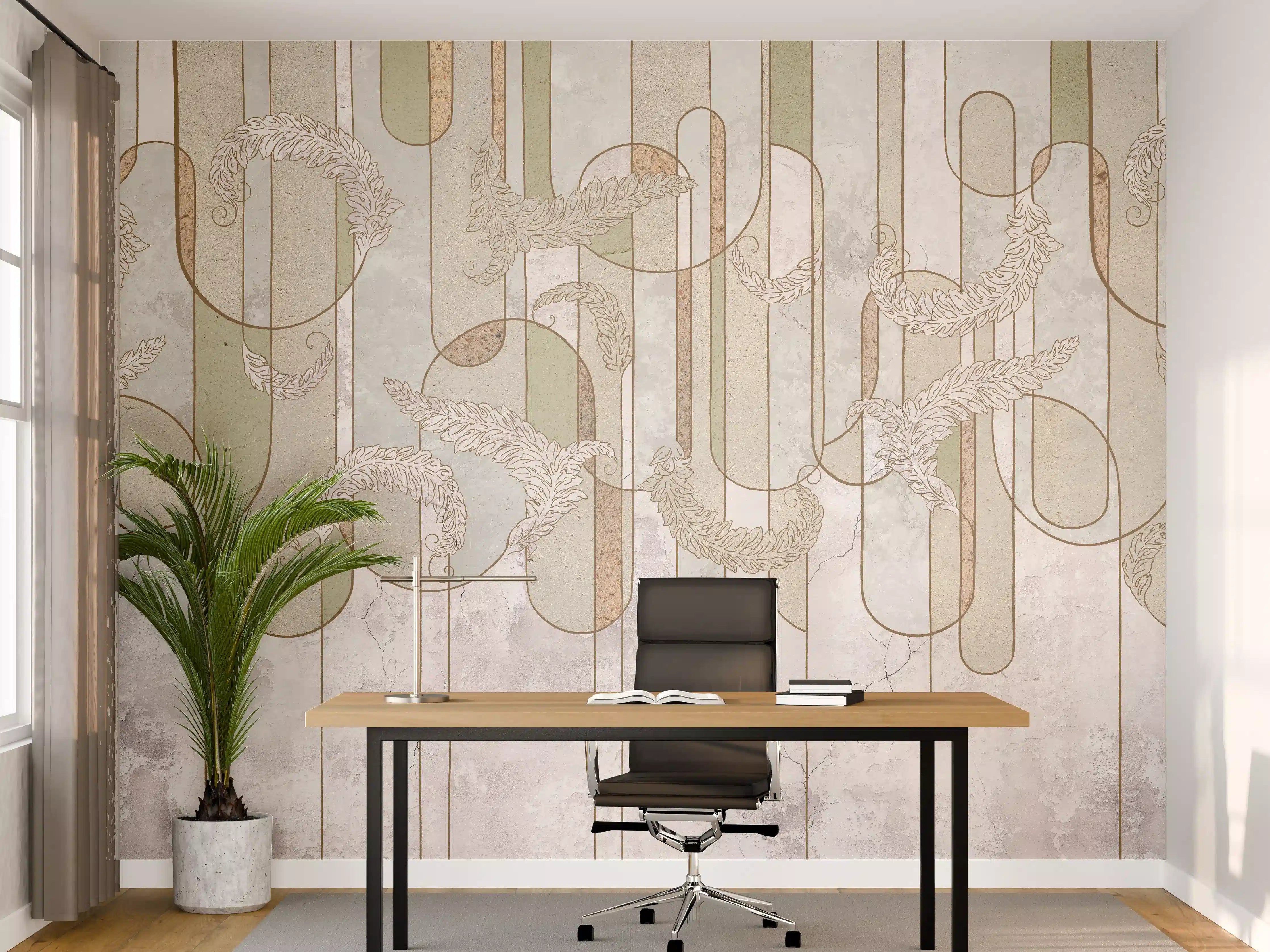 Büro Wandgestaltung - Blumiges Loft Design