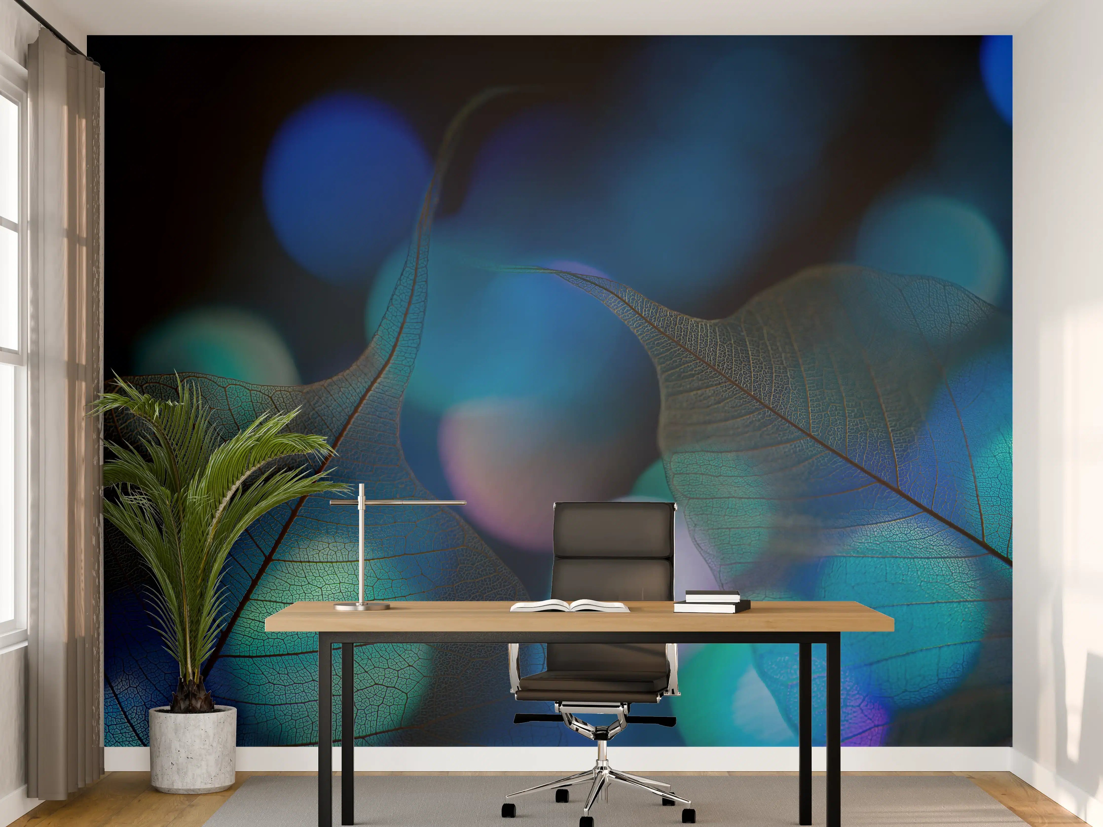 Büro Wandgestaltung - Bokeh-Blattvenen-Textur