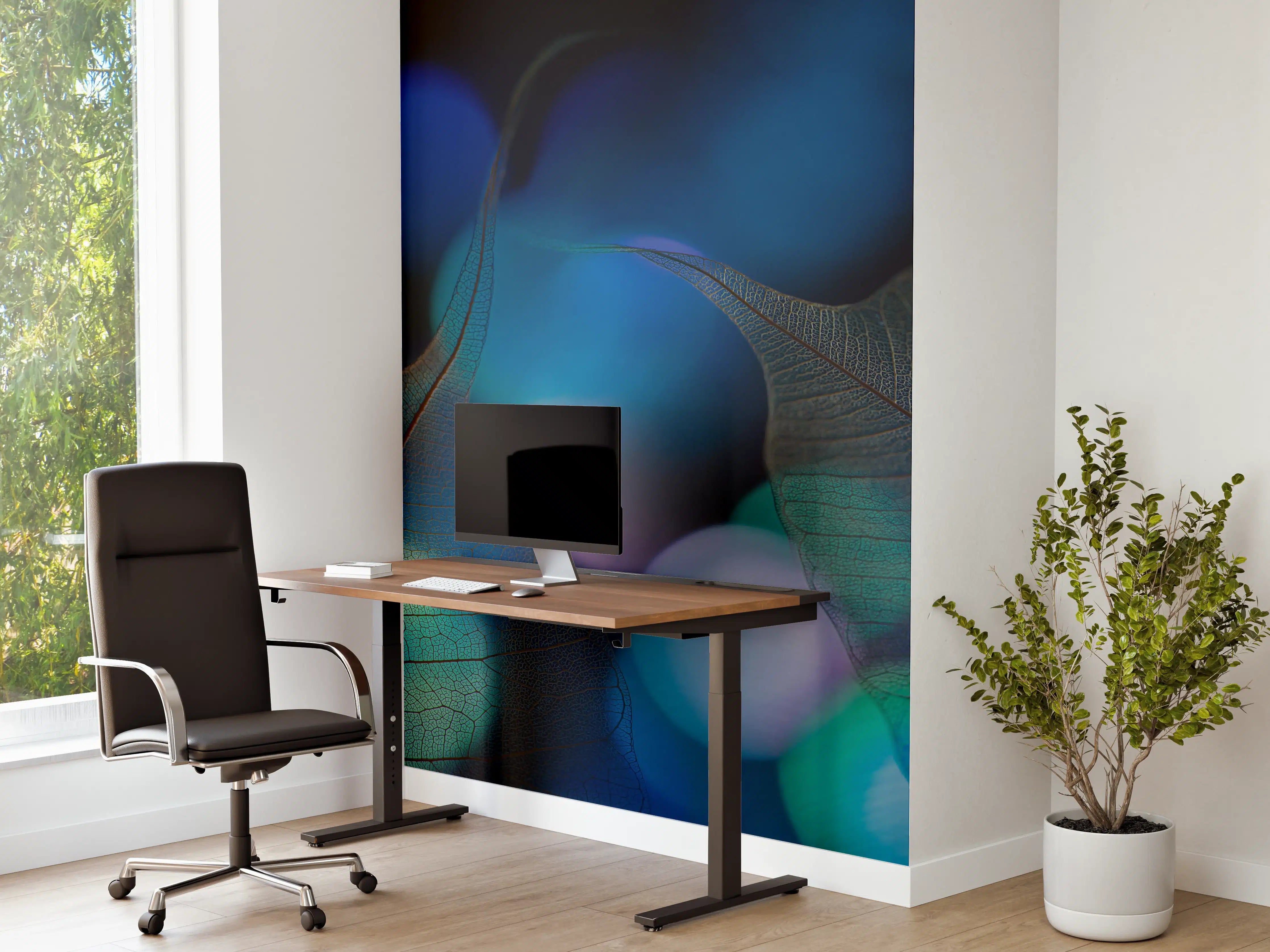 Büro Wandgestaltung - Bokeh-Blattvenen-Textur