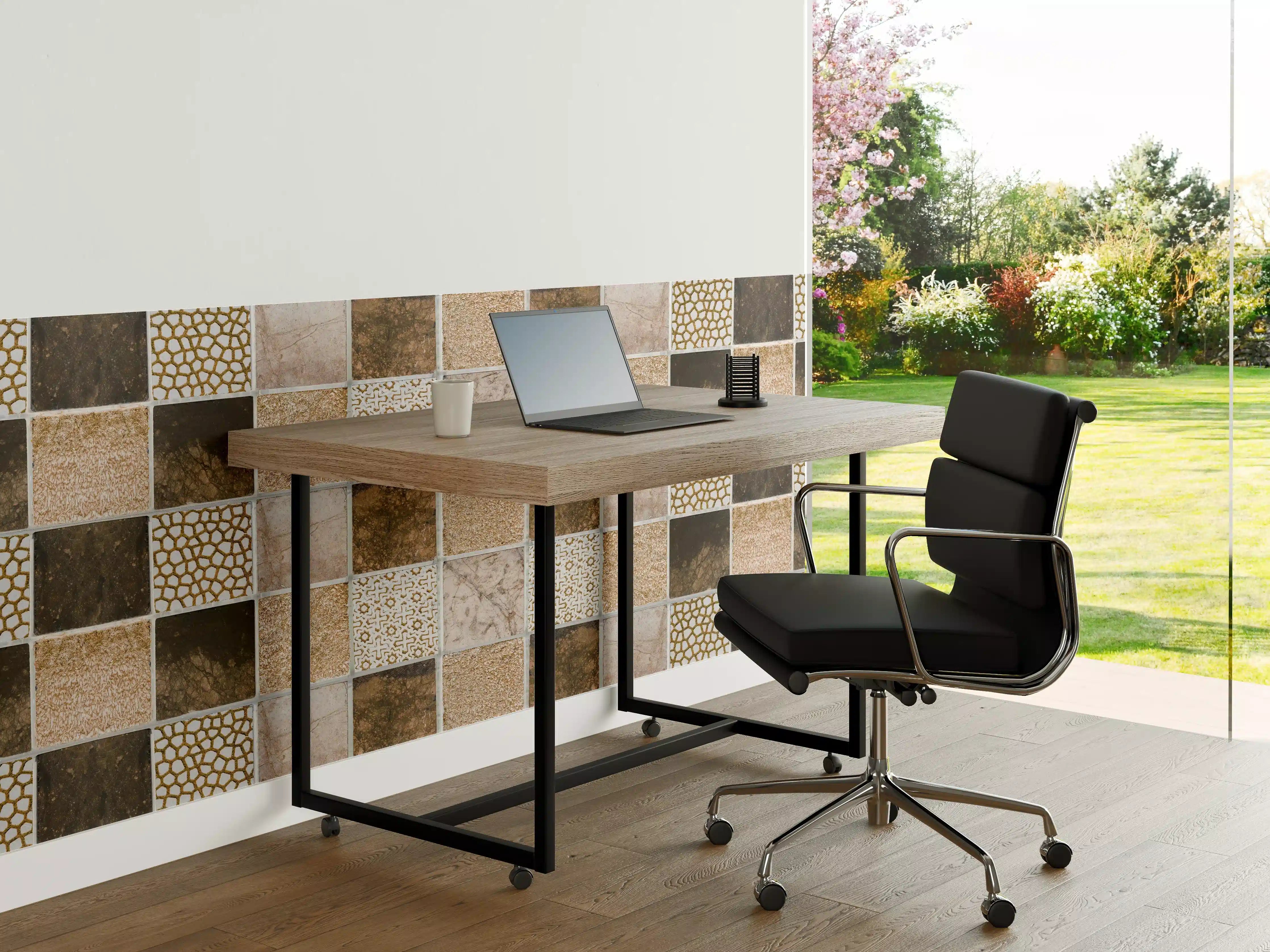 Büro Wandgestaltung - Bräunliche quadratische Mosaiktextur