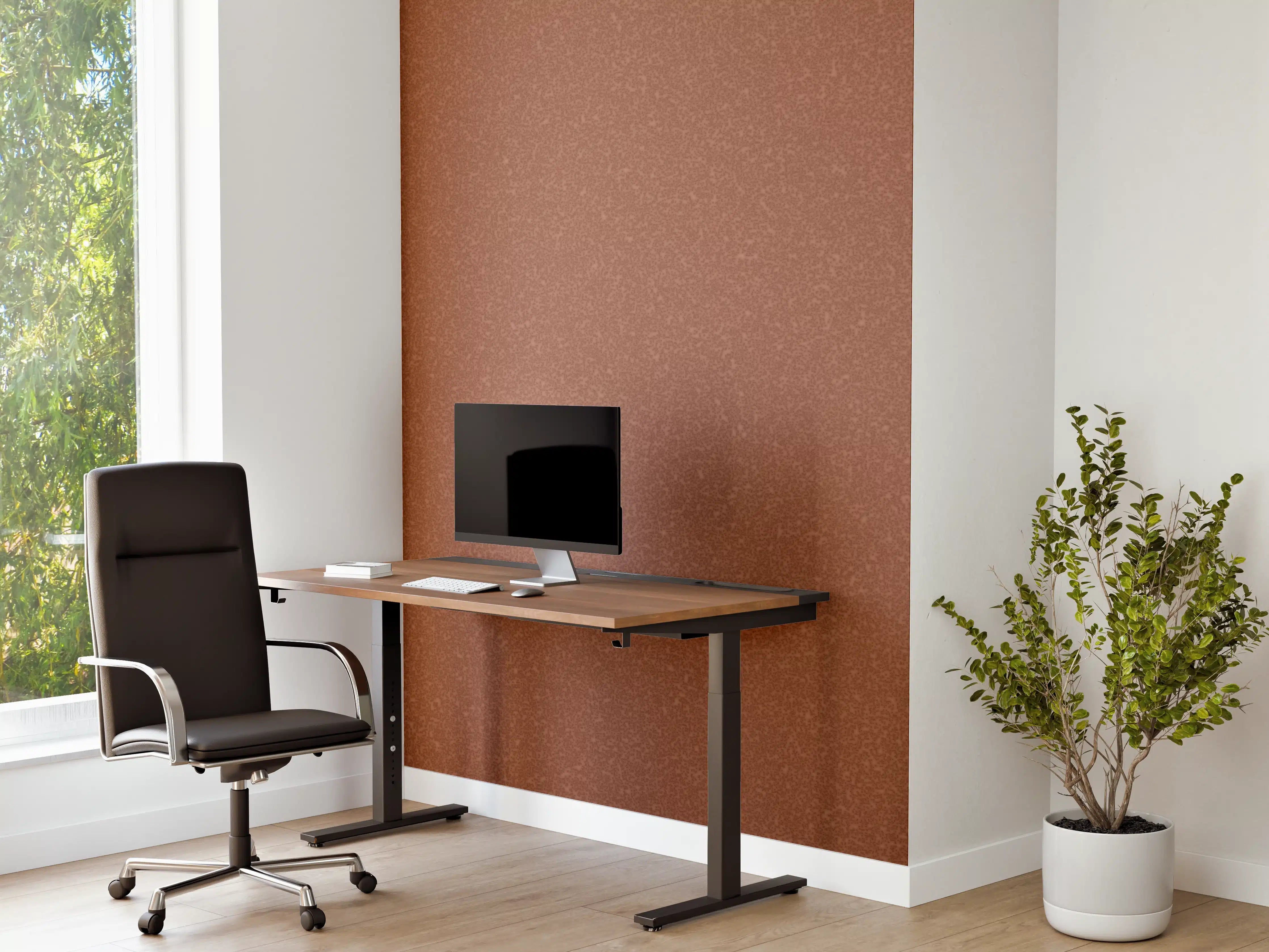 Büro Wandgestaltung - Bräunlicher Hintergrund - Zimtfarbe
