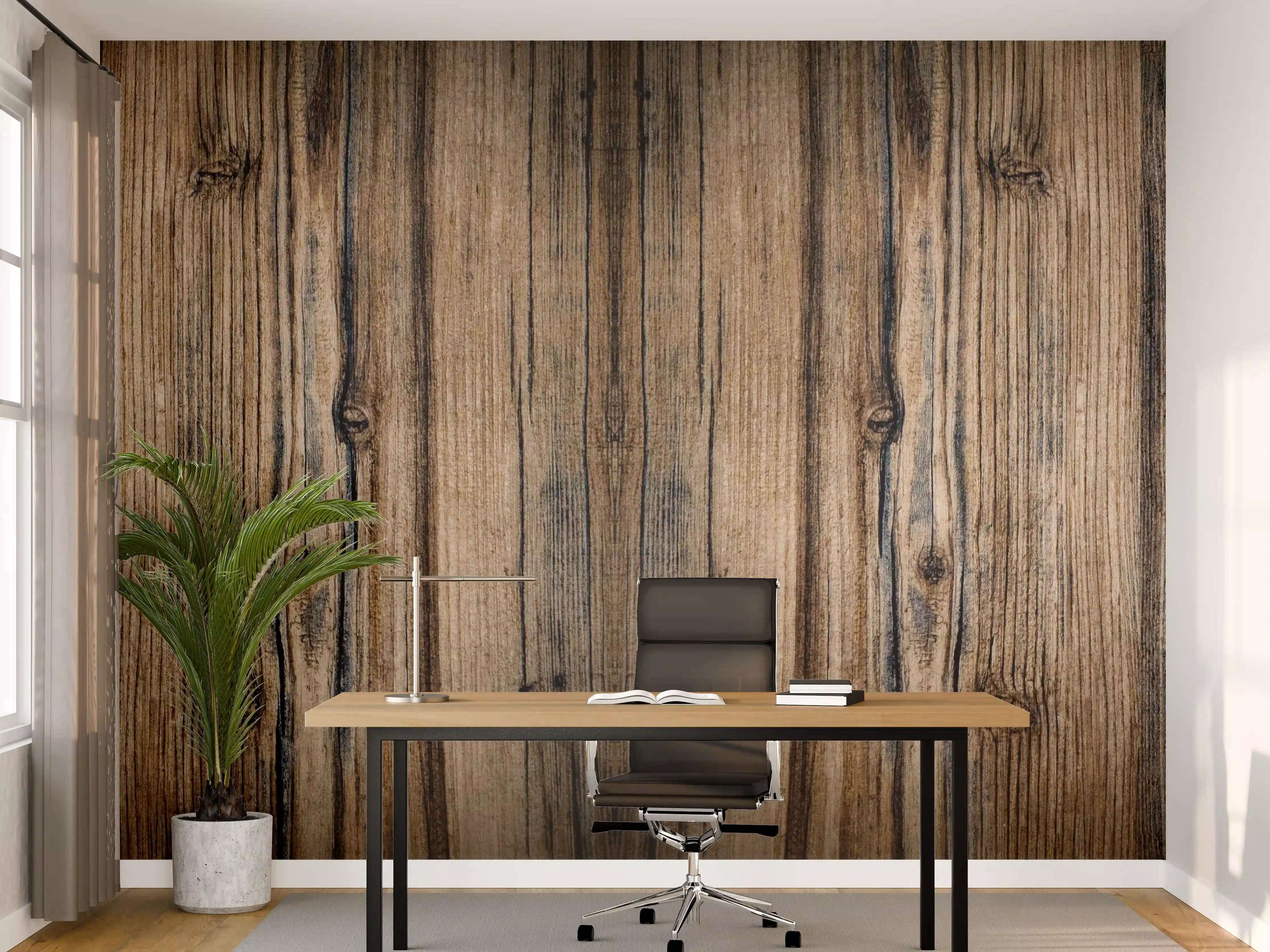 Büro Wandgestaltung - Bräunlicher Holz Hintergrund
