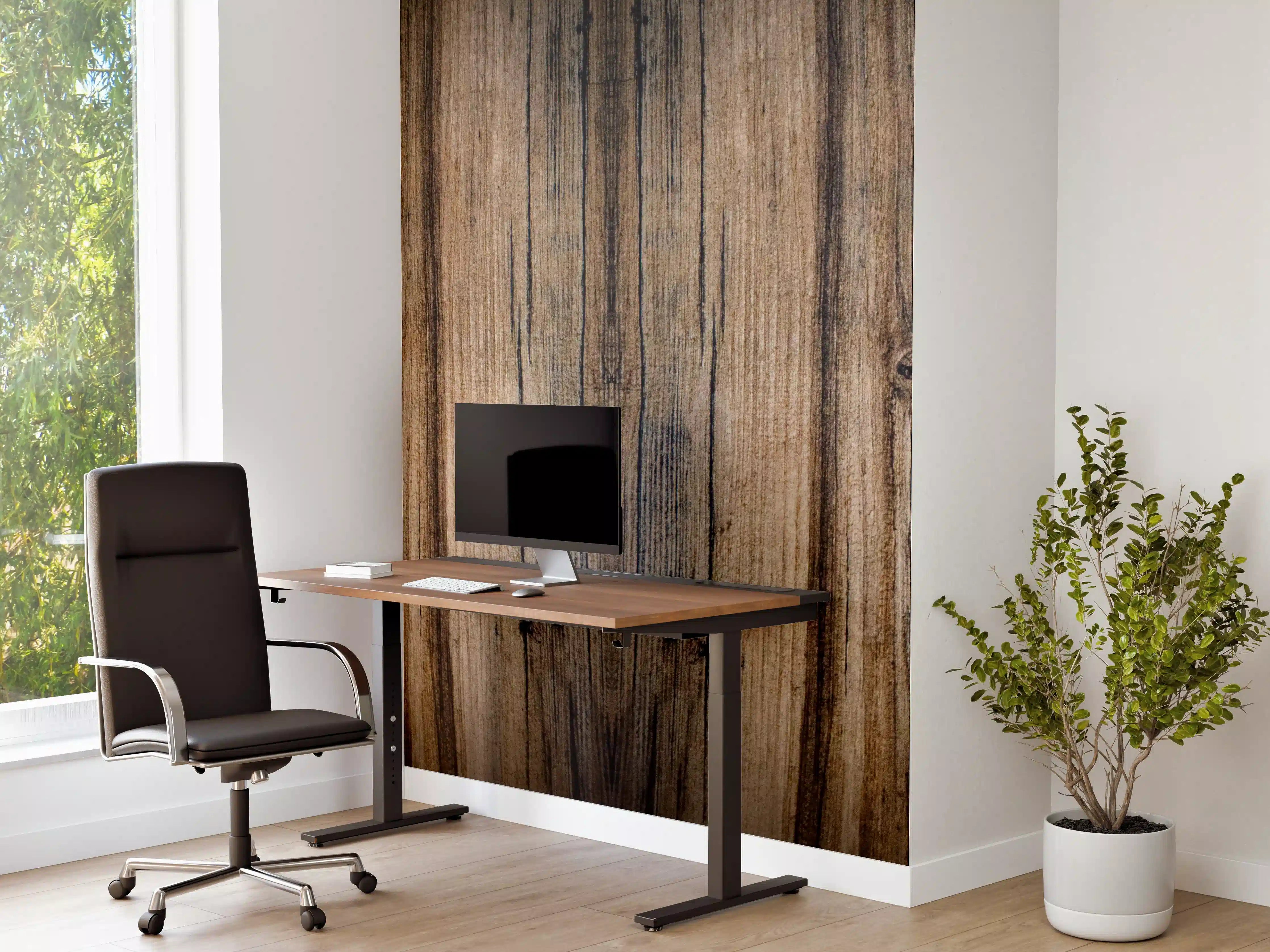 Büro Wandgestaltung - Bräunlicher Holz Hintergrund