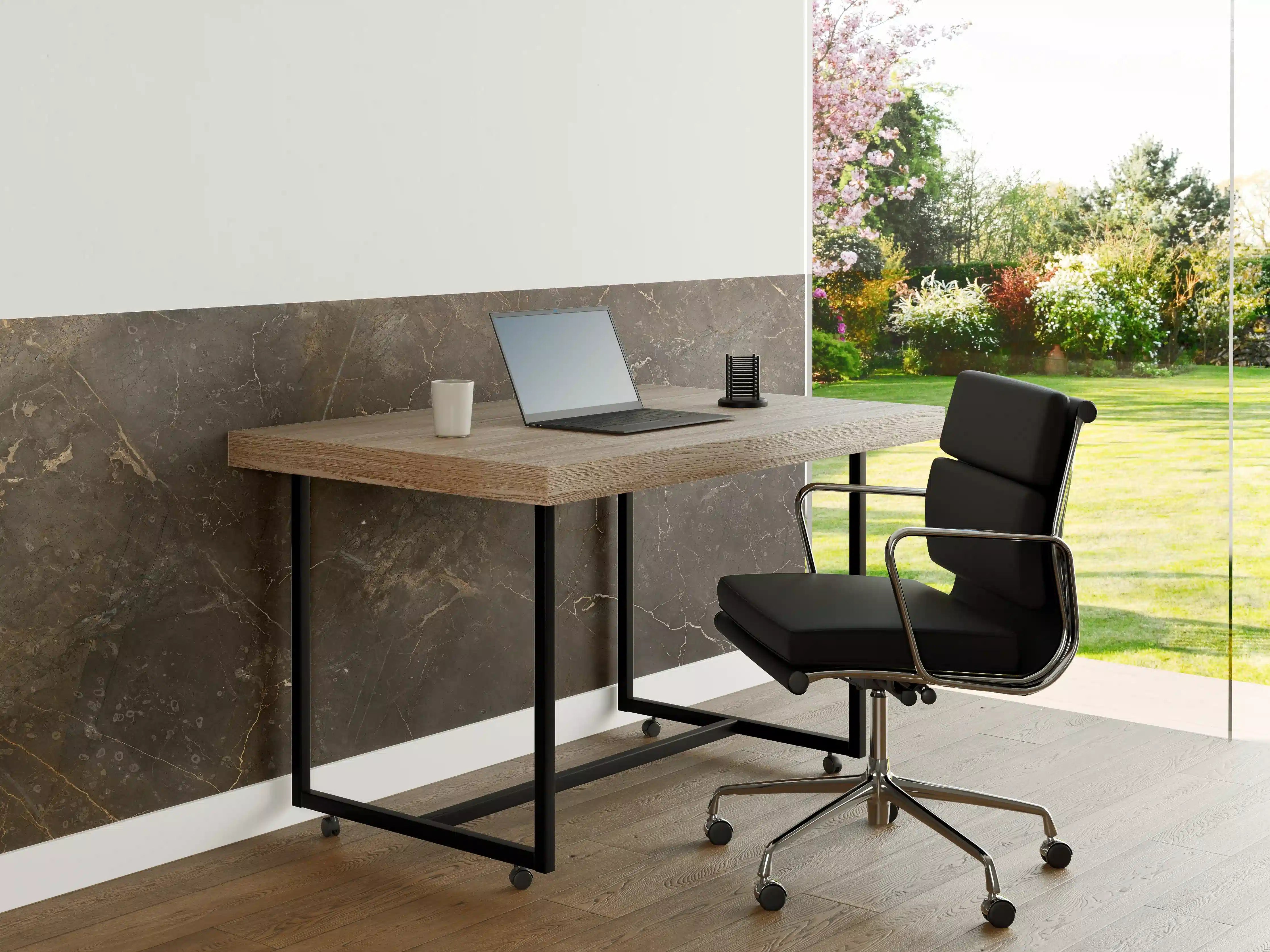 Büro Wandgestaltung - Braun-Grauer Marmor mit Adern