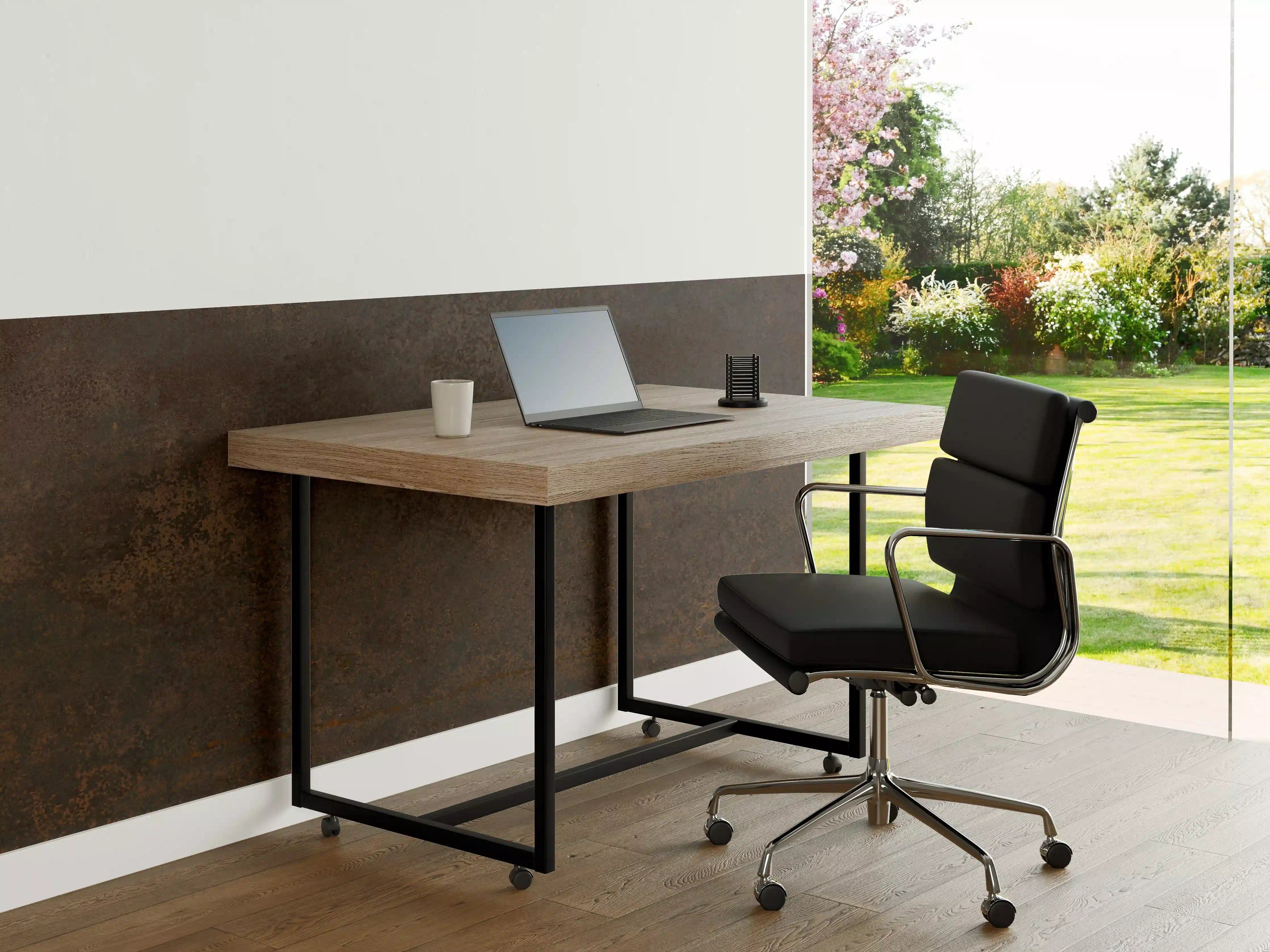 Büro Wandgestaltung - Braun-Grauer Zement