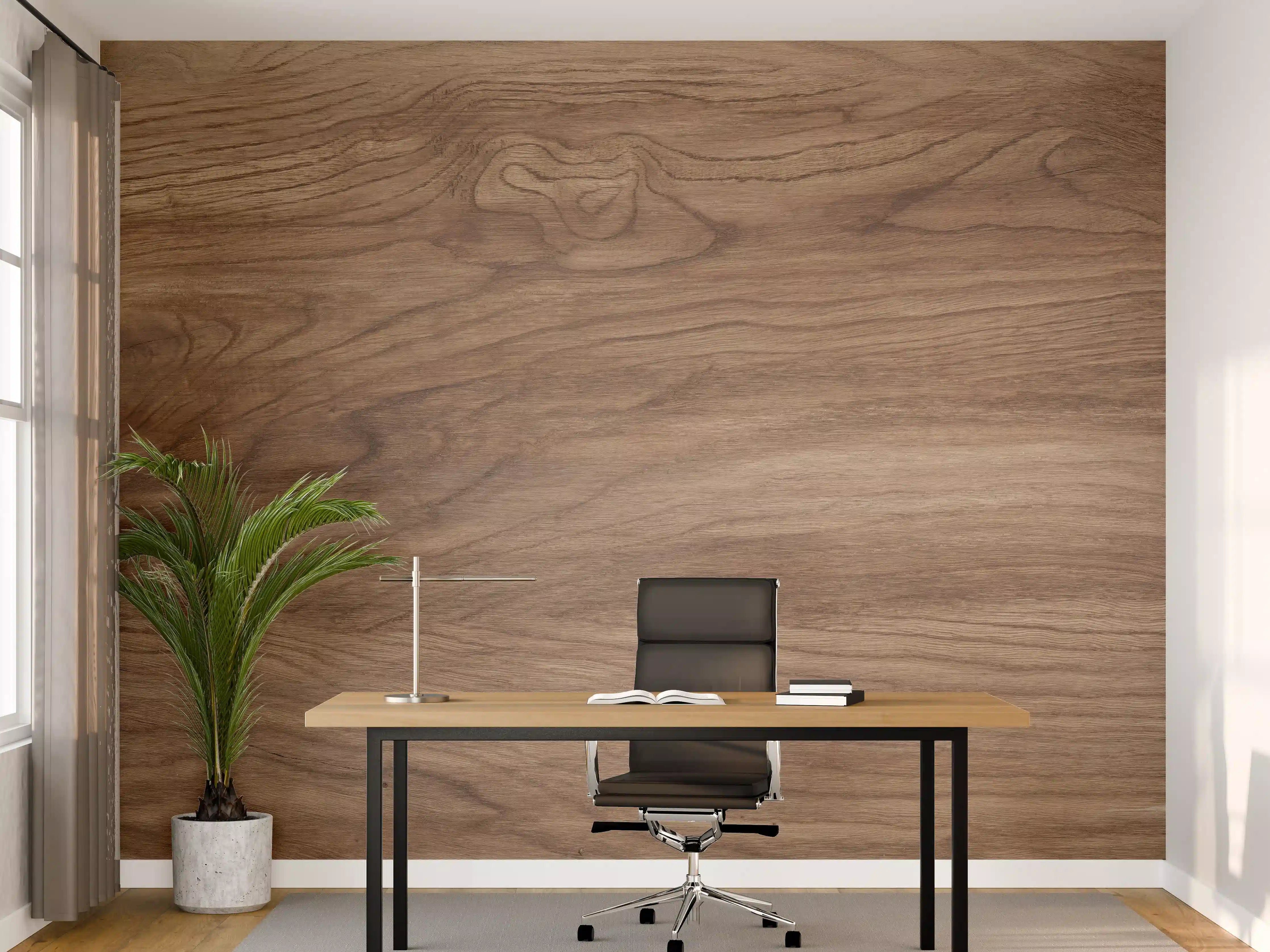 Büro Wandgestaltung - Braune Holz Textur mit Muster