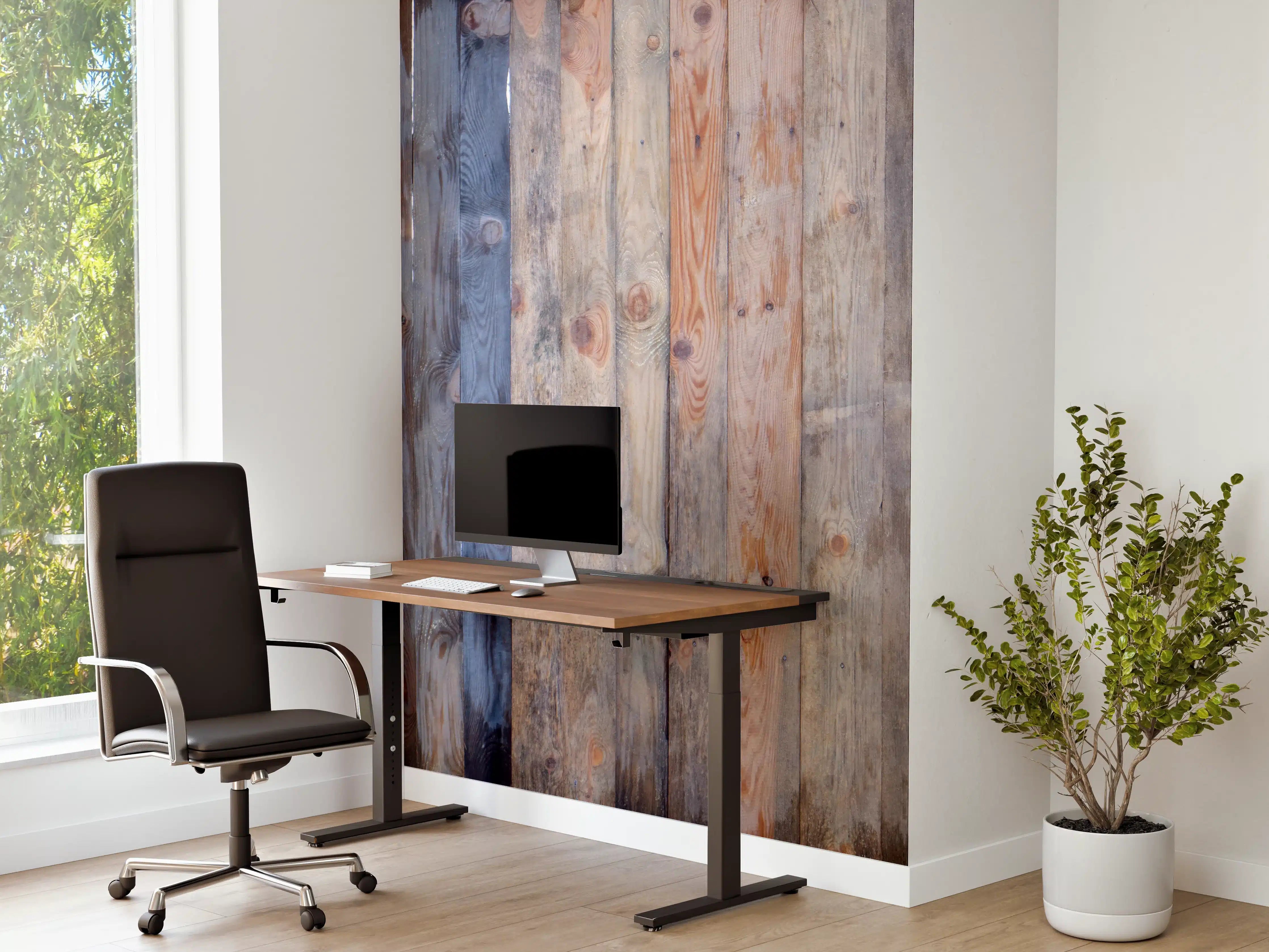 Büro Wandgestaltung - Braune Holz Wandtextur