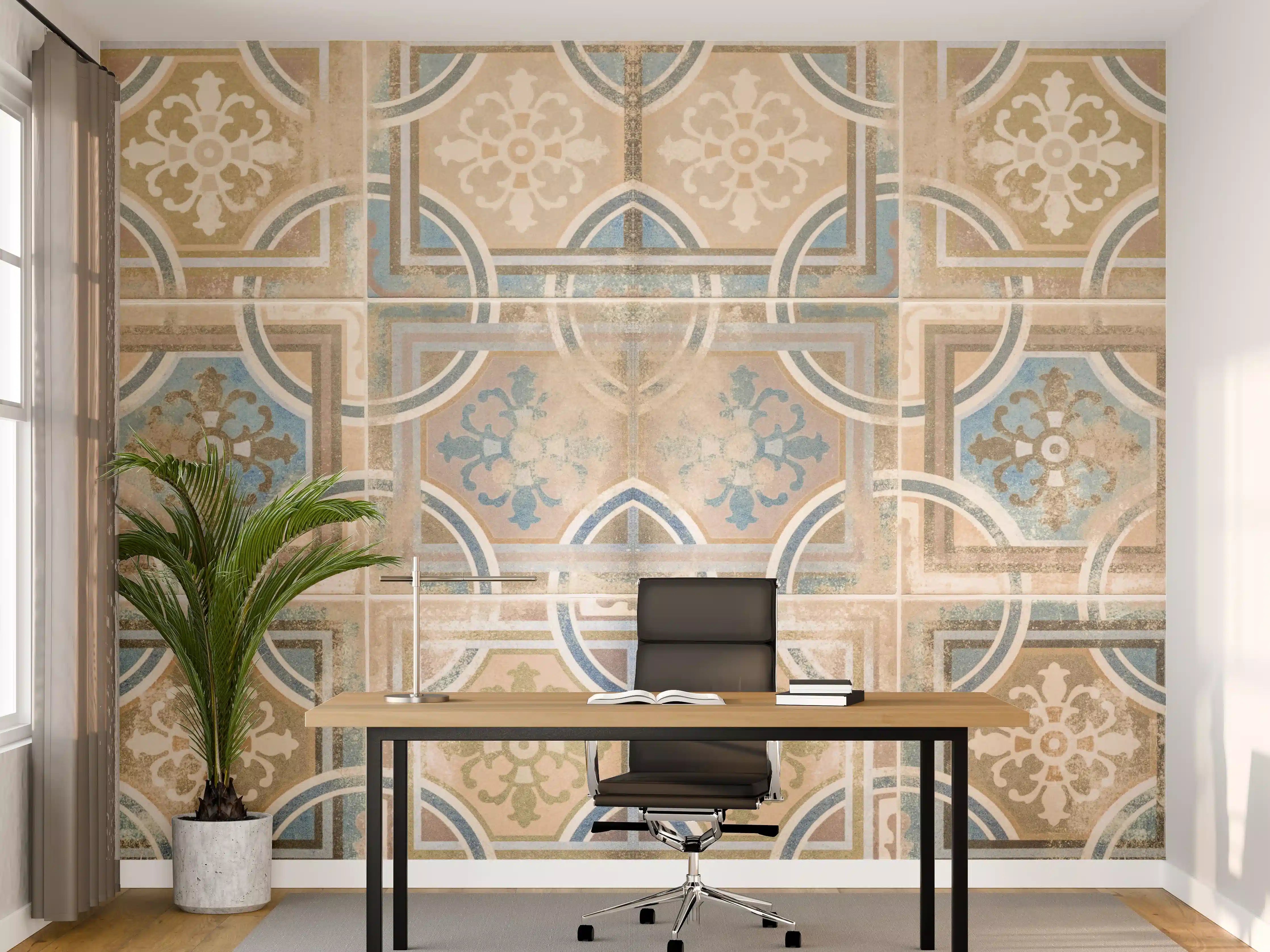 Büro Wandgestaltung - Braune Keramik Fliesen