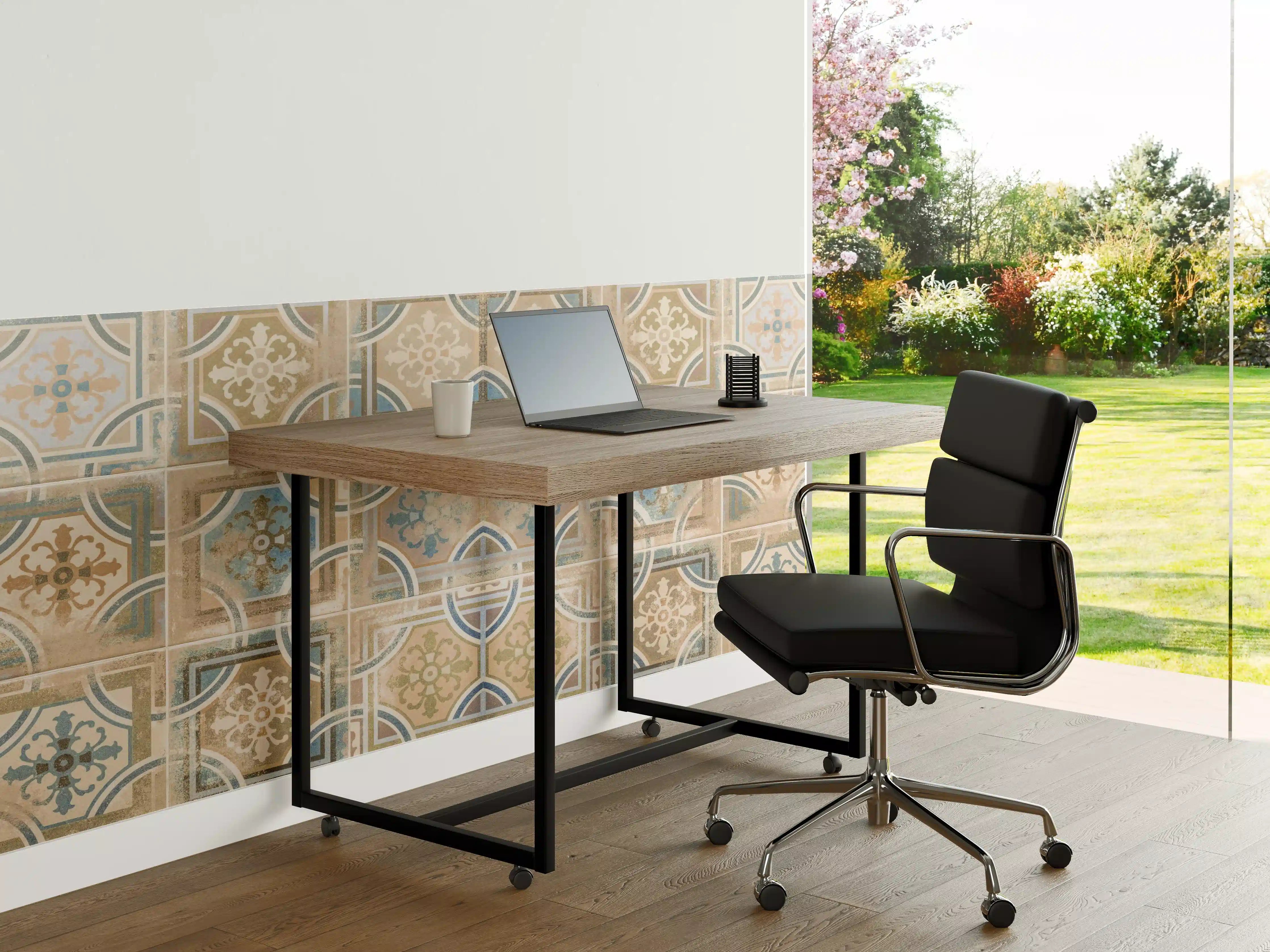 Büro Wandgestaltung - Braune Keramik Fliesen