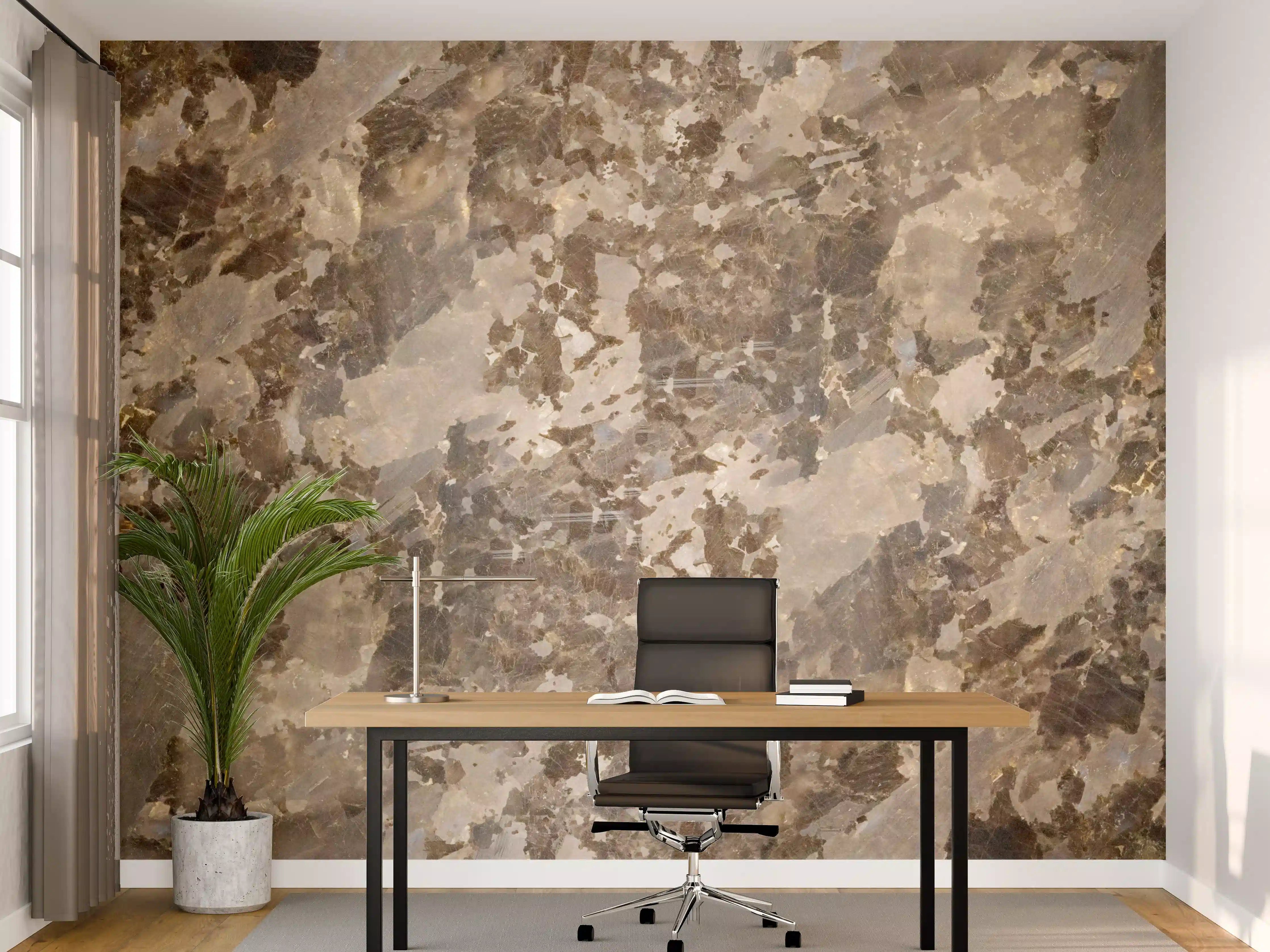 Büro Wandgestaltung - Brauner Marmor