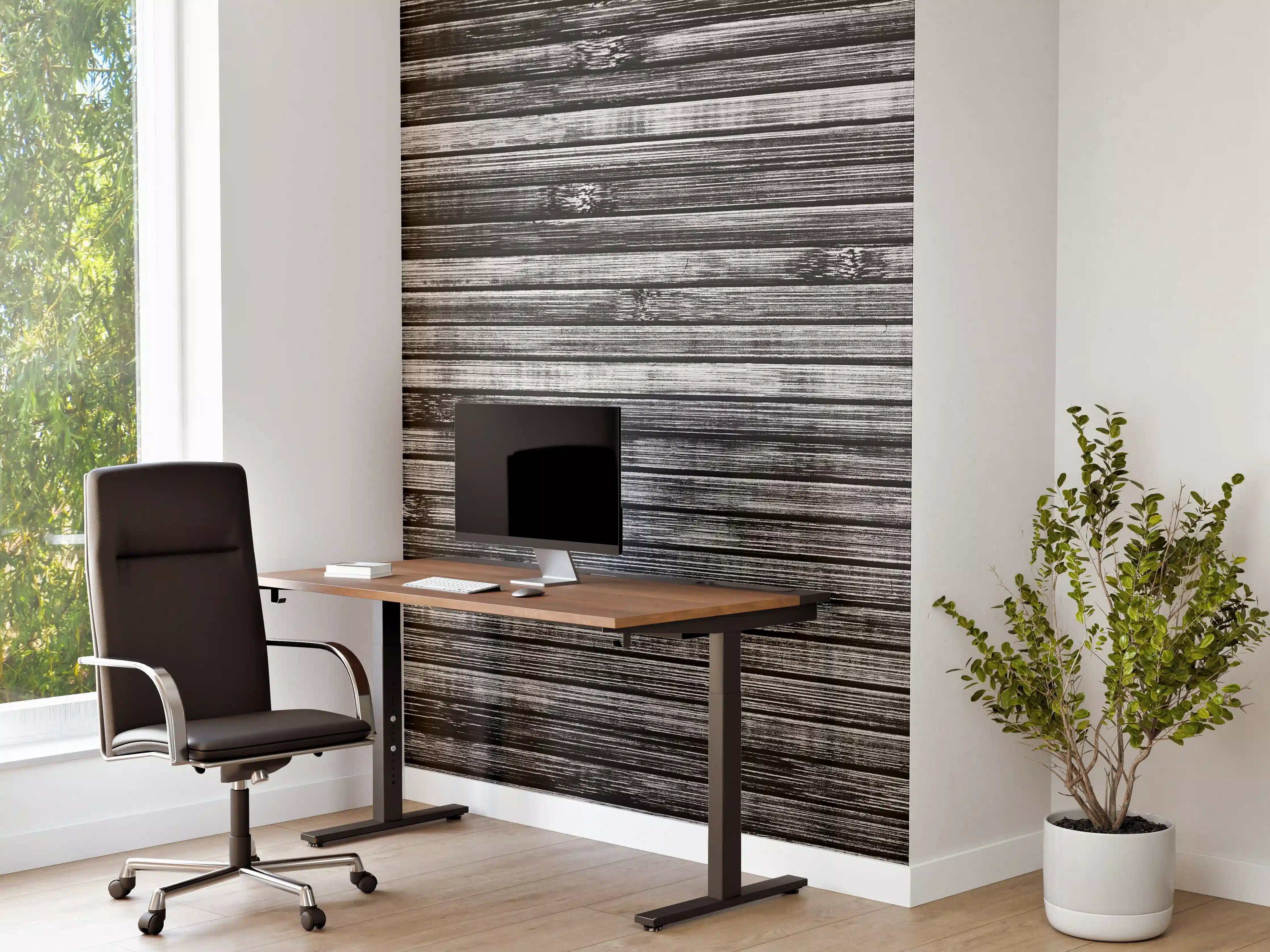 Büro Wandgestaltung - Breite schwarze und weiße hölzerne Hintergrund