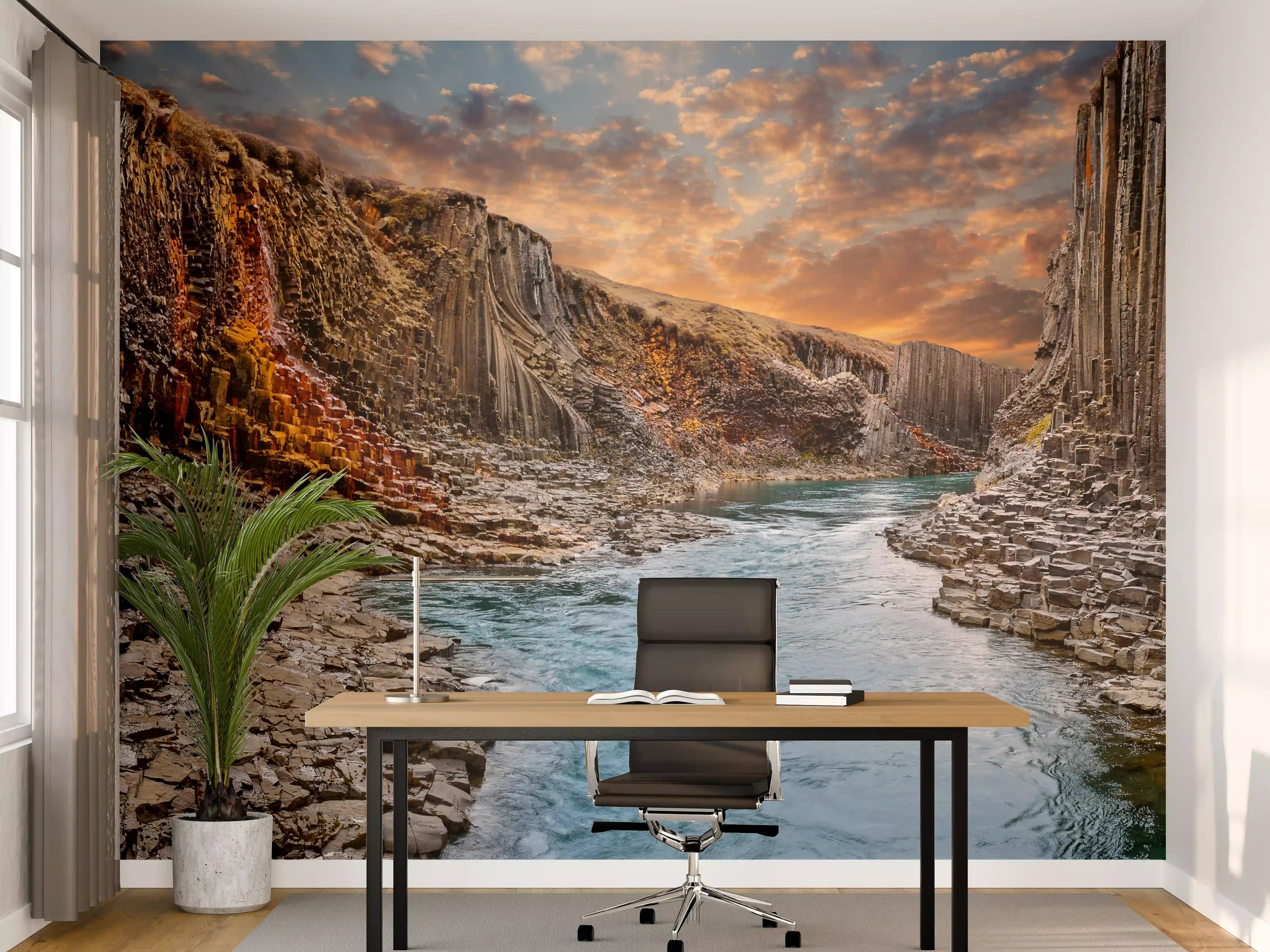 Büro Wandgestaltung - Brillante Aussicht auf die Basaltschlucht