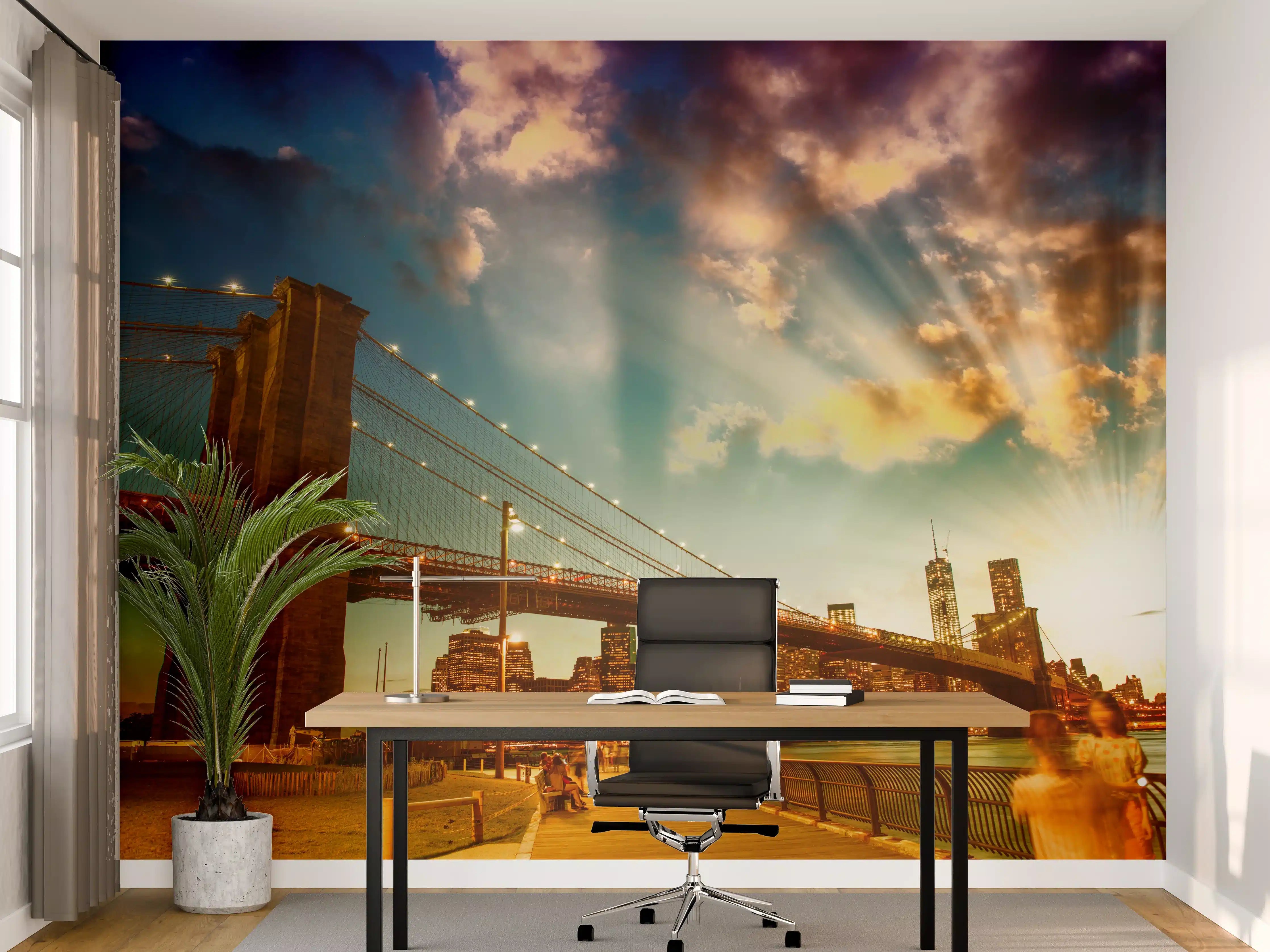 Büro Wandgestaltung - Brooklyn Bridge Park bei Sonnenuntergang