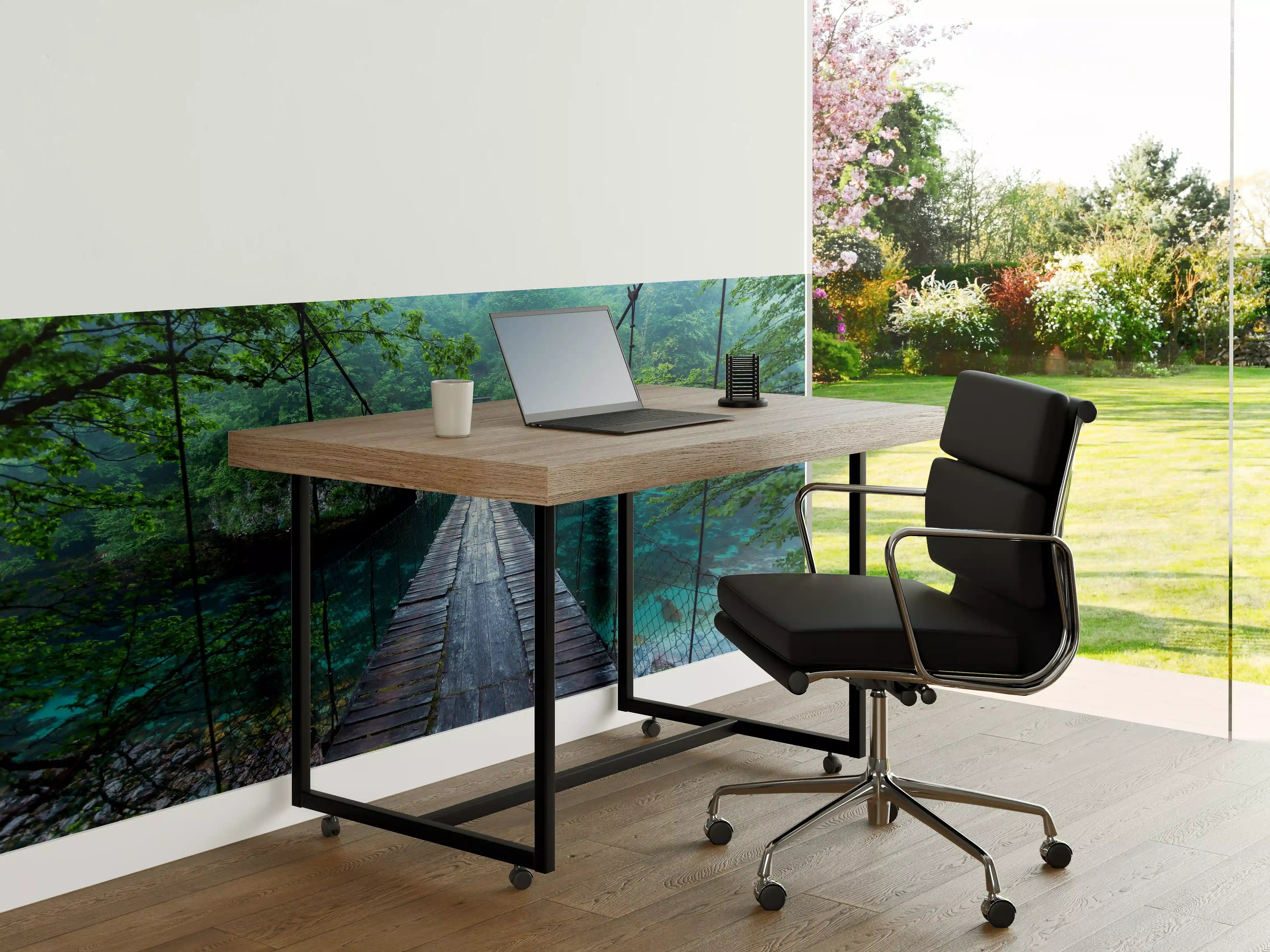 Büro Wandgestaltung - Brücke über Kristallklarem Fluss