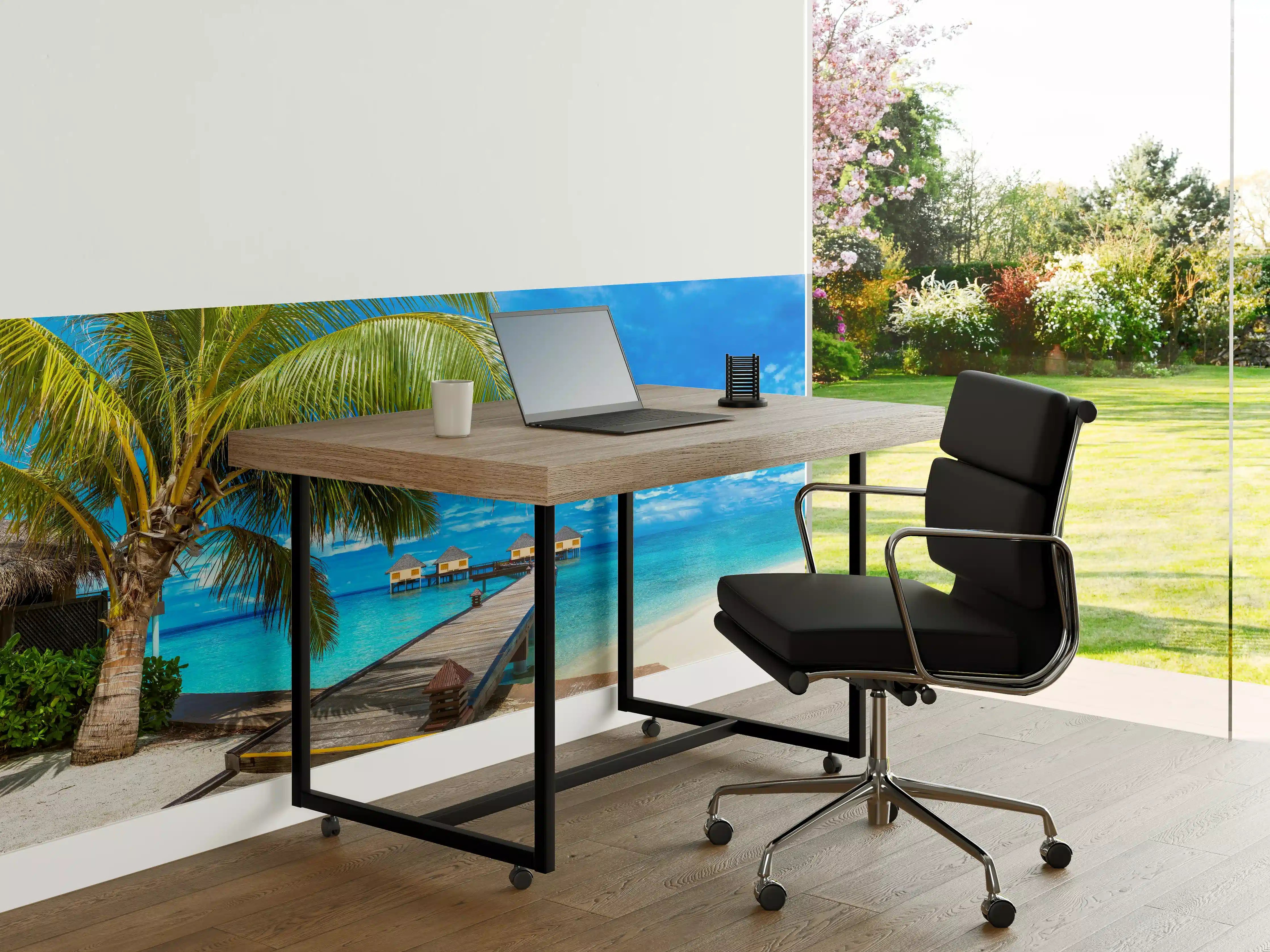 Büro Wandgestaltung - Bungalows auf den Malediven bei Tag
