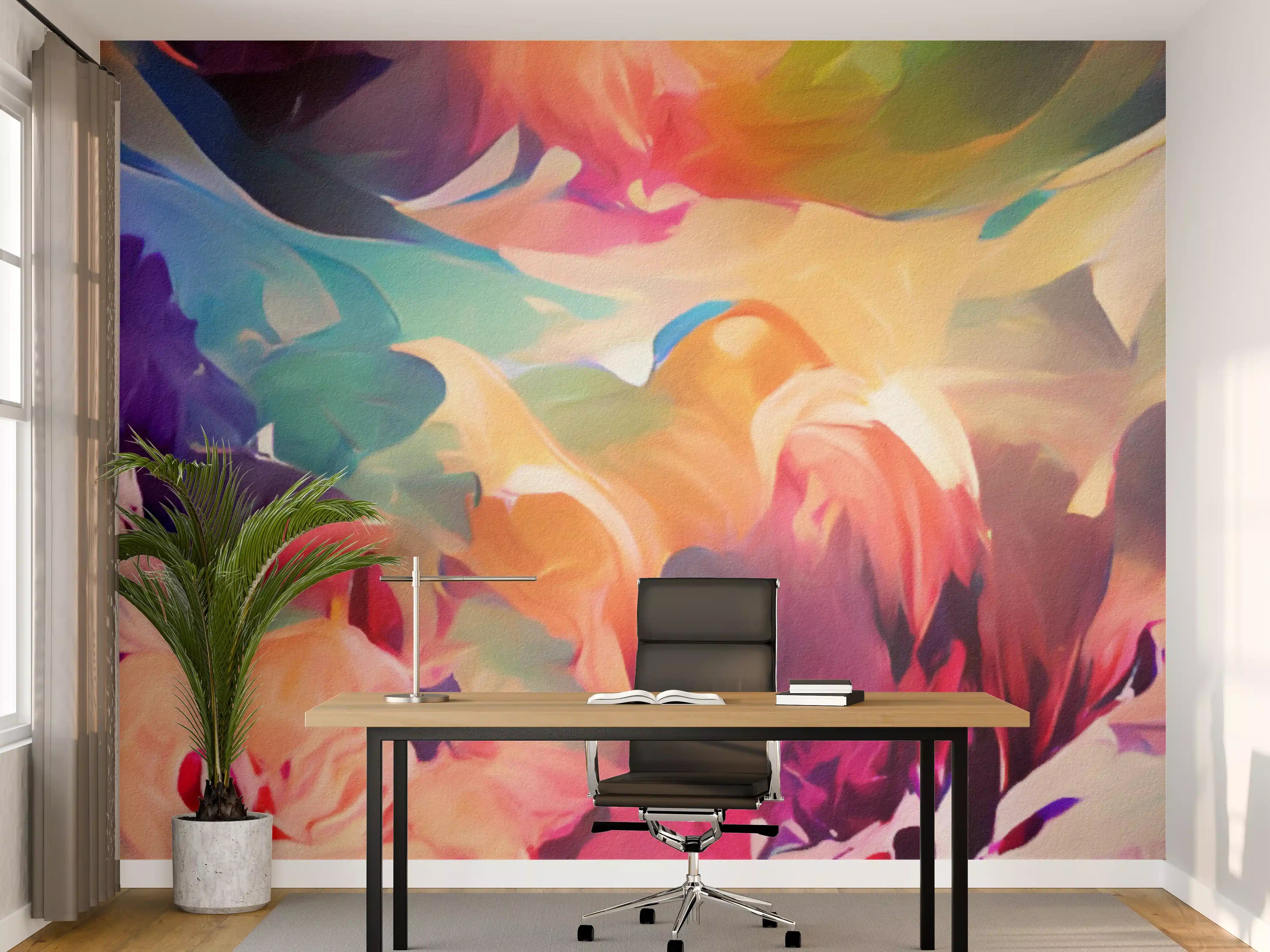 Büro Wandgestaltung - Bunte Abstrakte Kunst Explosion