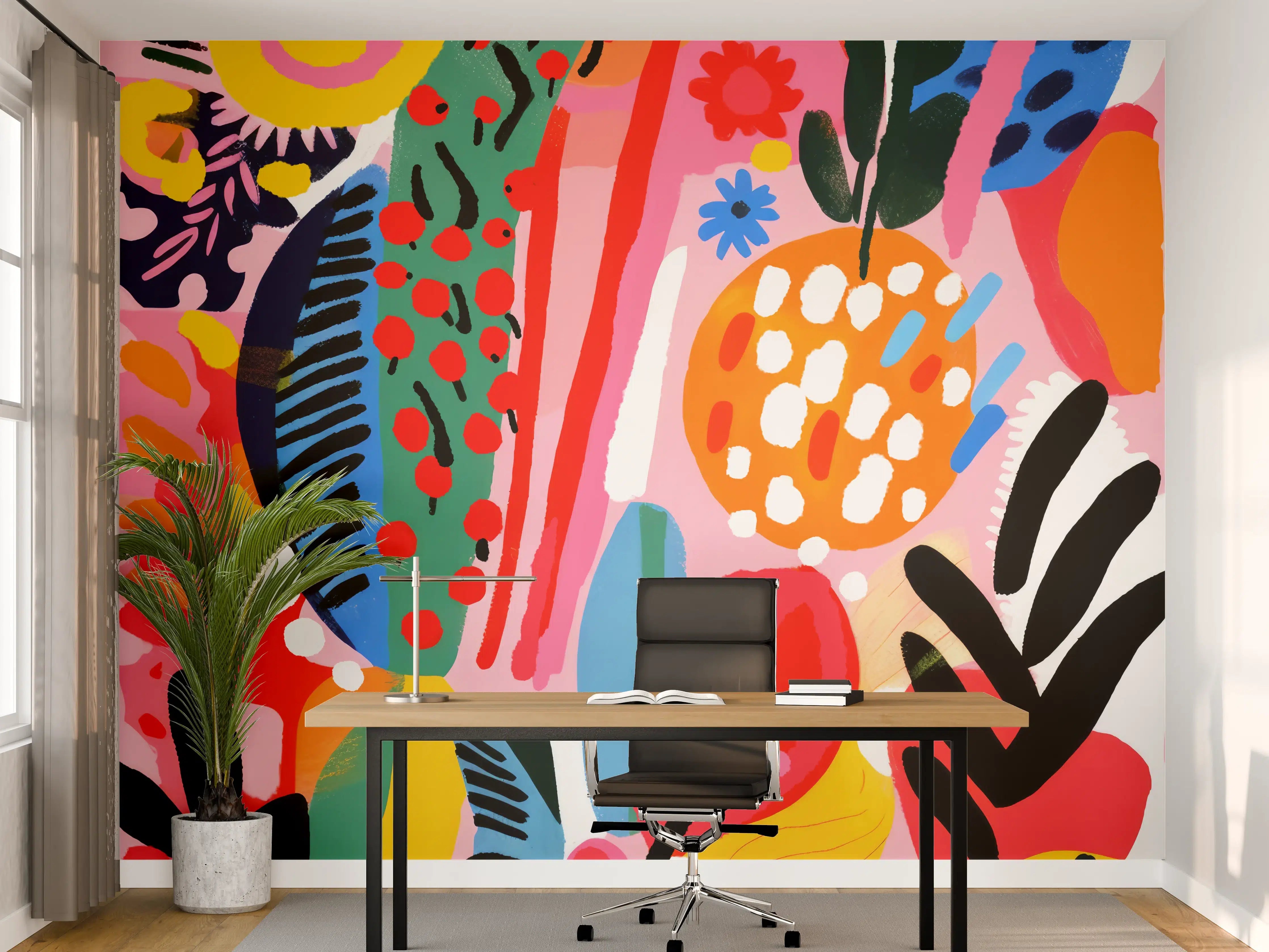 Büro Wandgestaltung - Bunte Abstrakte Naturkomposition