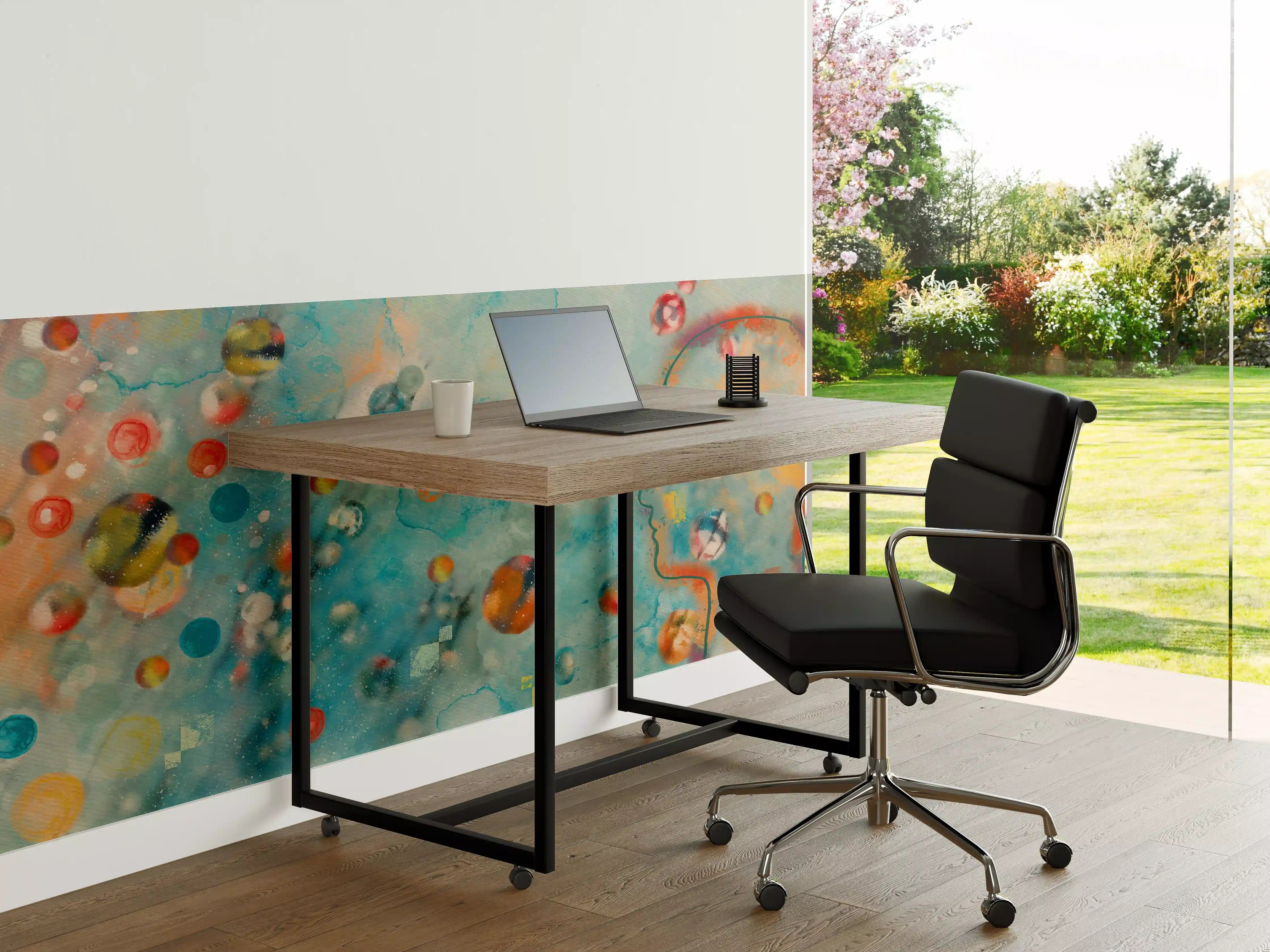 Büro Wandgestaltung - Bunte Aquarellkonzept Kunst