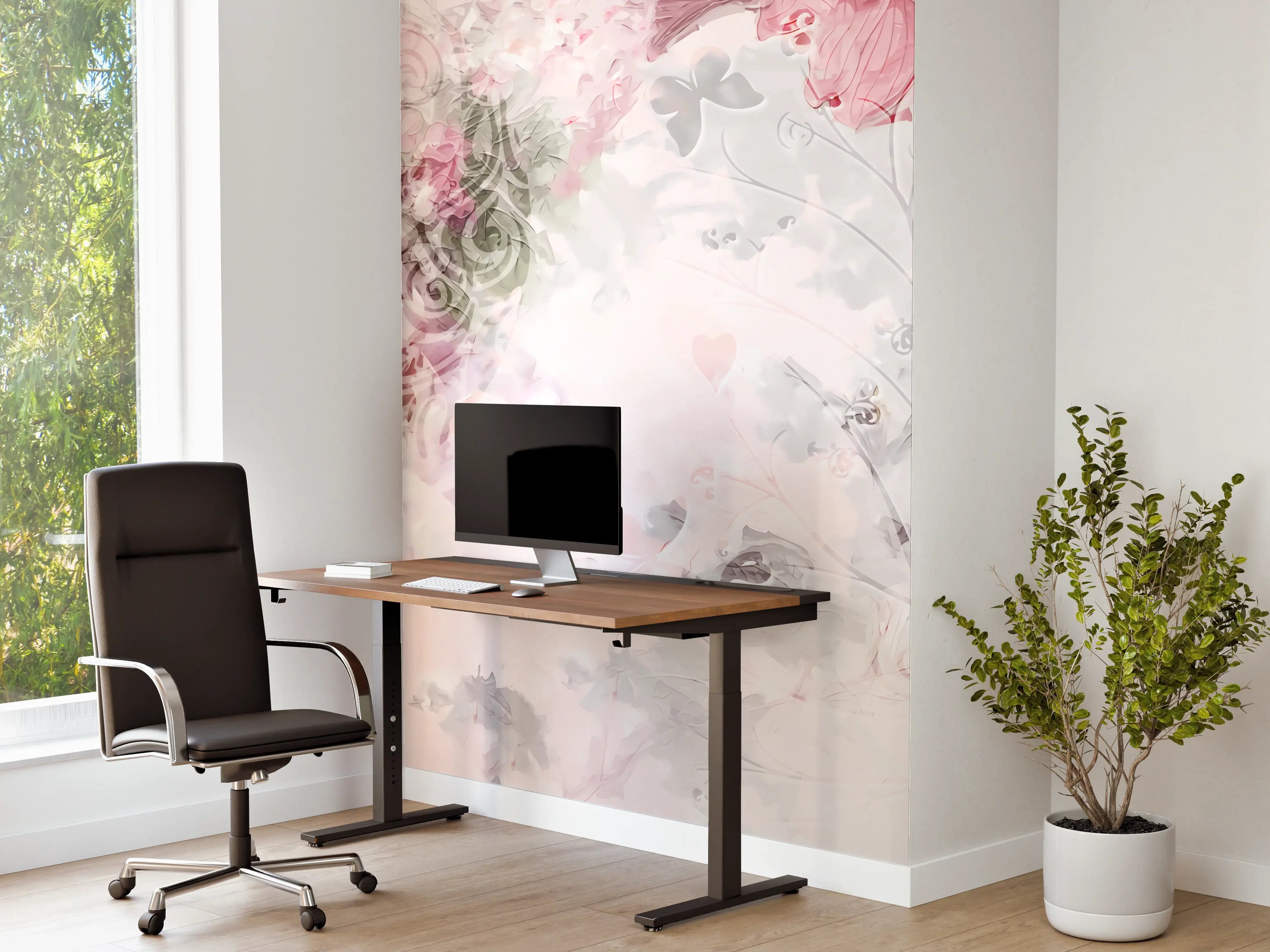 Büro Wandgestaltung - Bunte Blumen - Pastell Farben