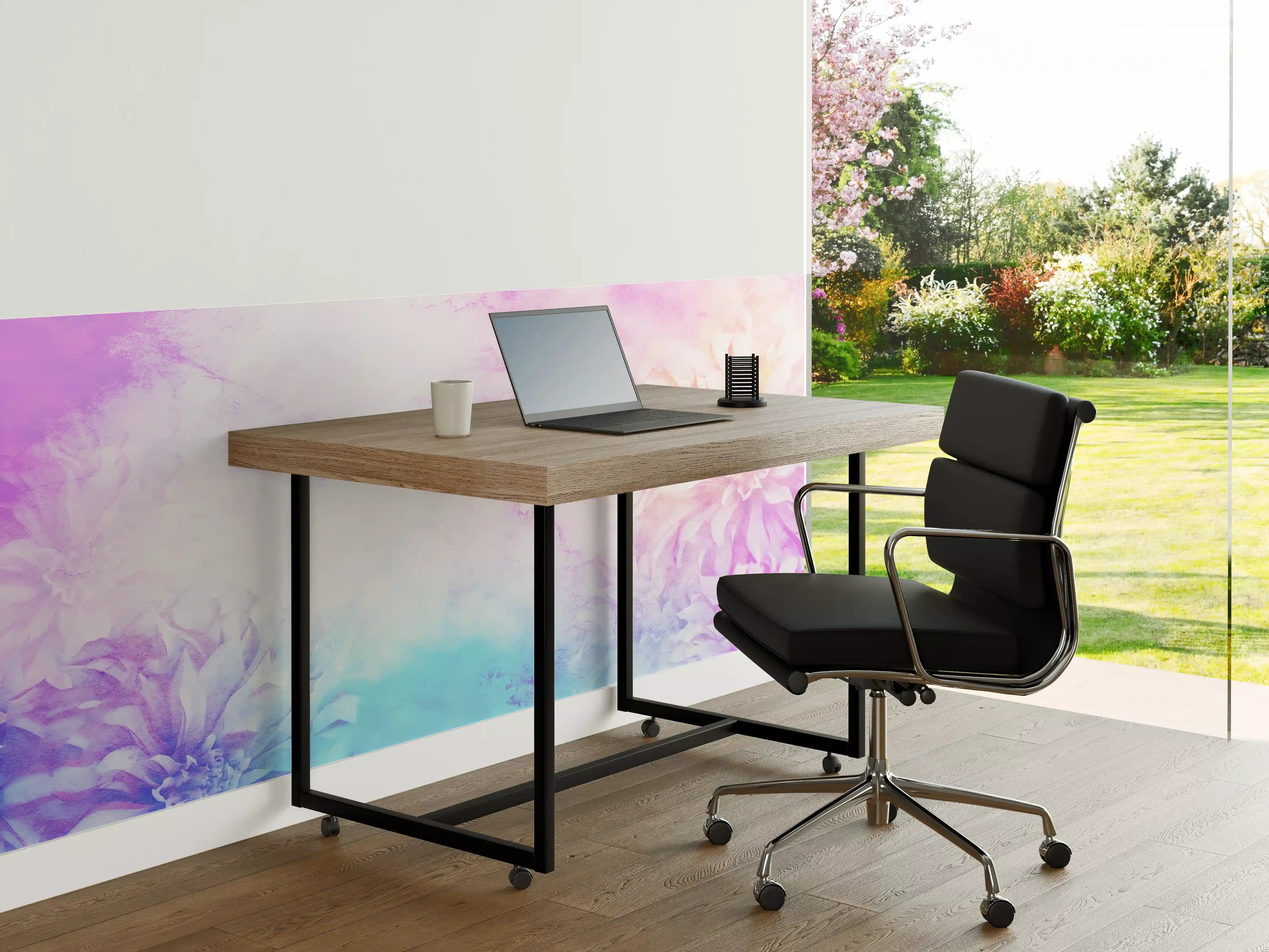Büro Wandgestaltung - Bunte Blumen - Portrait