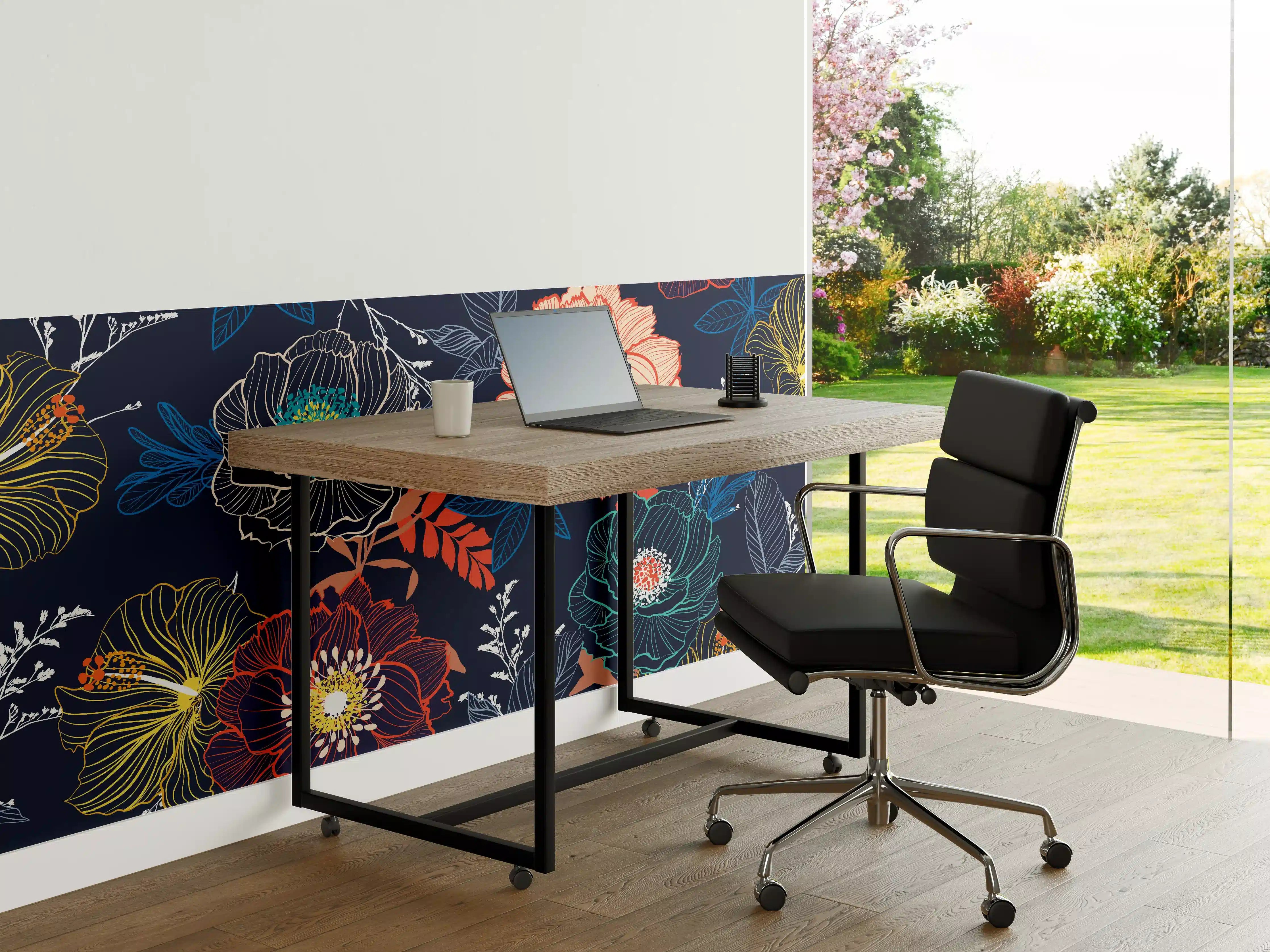 Büro Wandgestaltung - Bunte Blumenkunst