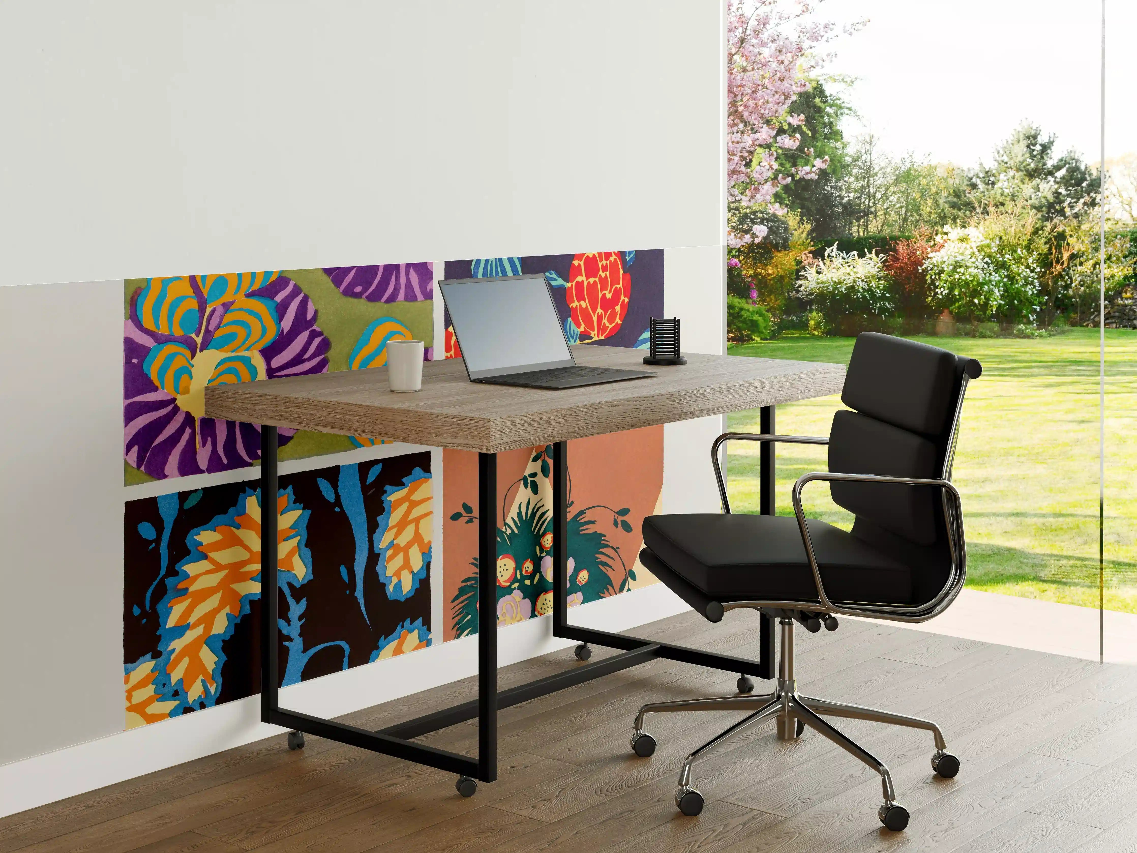 Büro Wandgestaltung - Bunte Blumenmuster