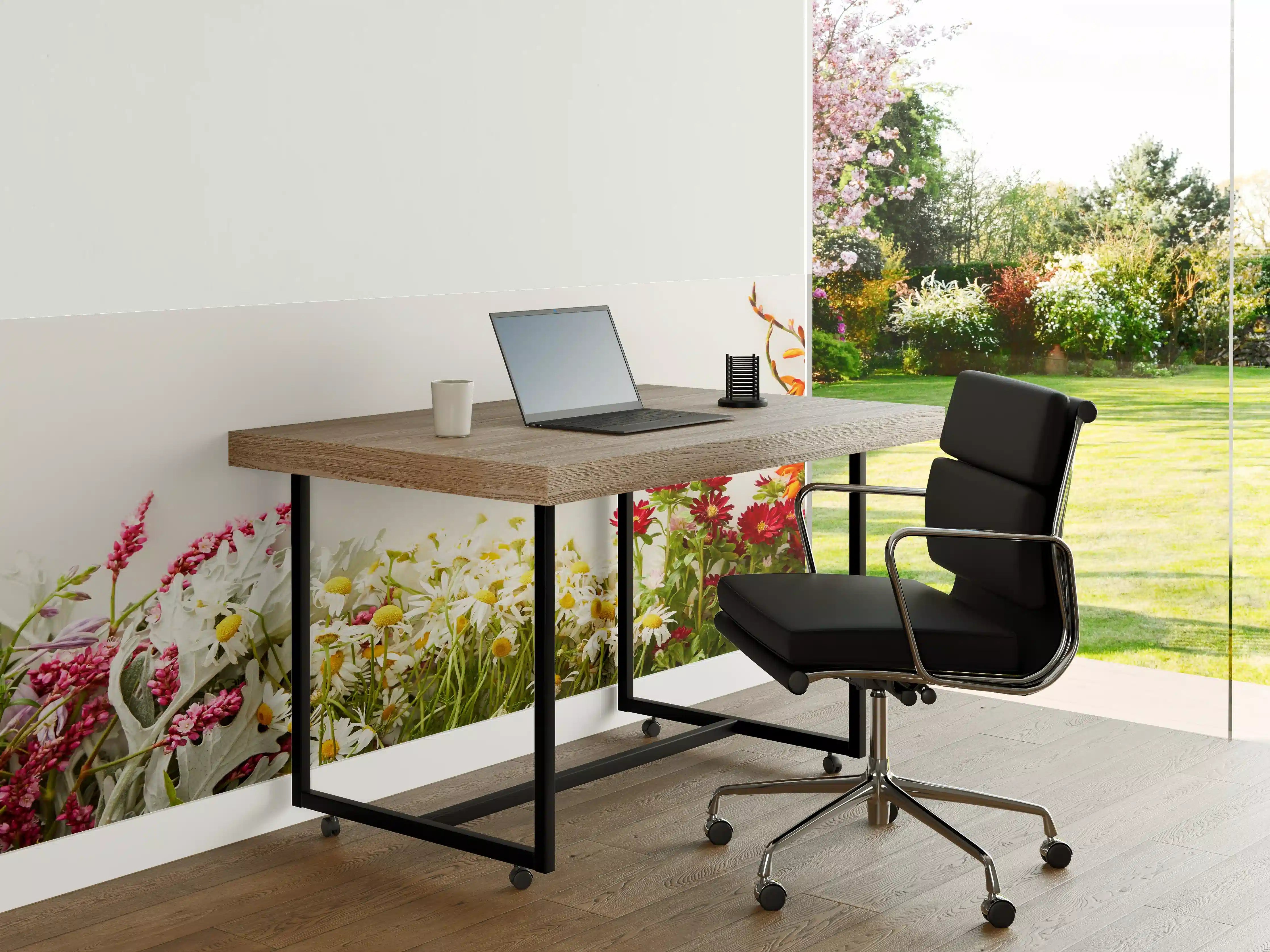 Büro Wandgestaltung - Bunte Blumenwiese mit vielfältigen Pflanzen