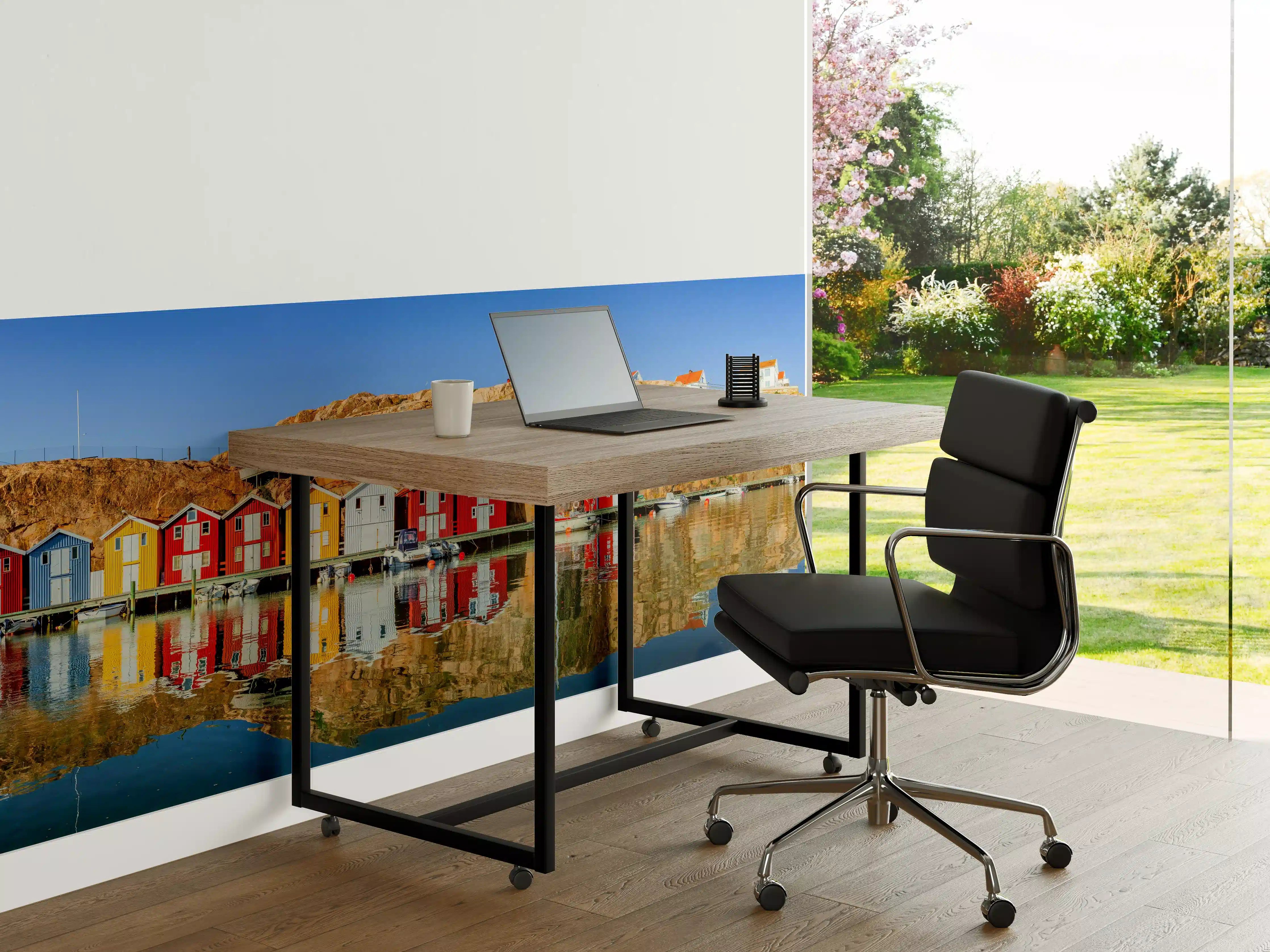 Büro Wandgestaltung - Bunte Fischerhäuser in Schweden