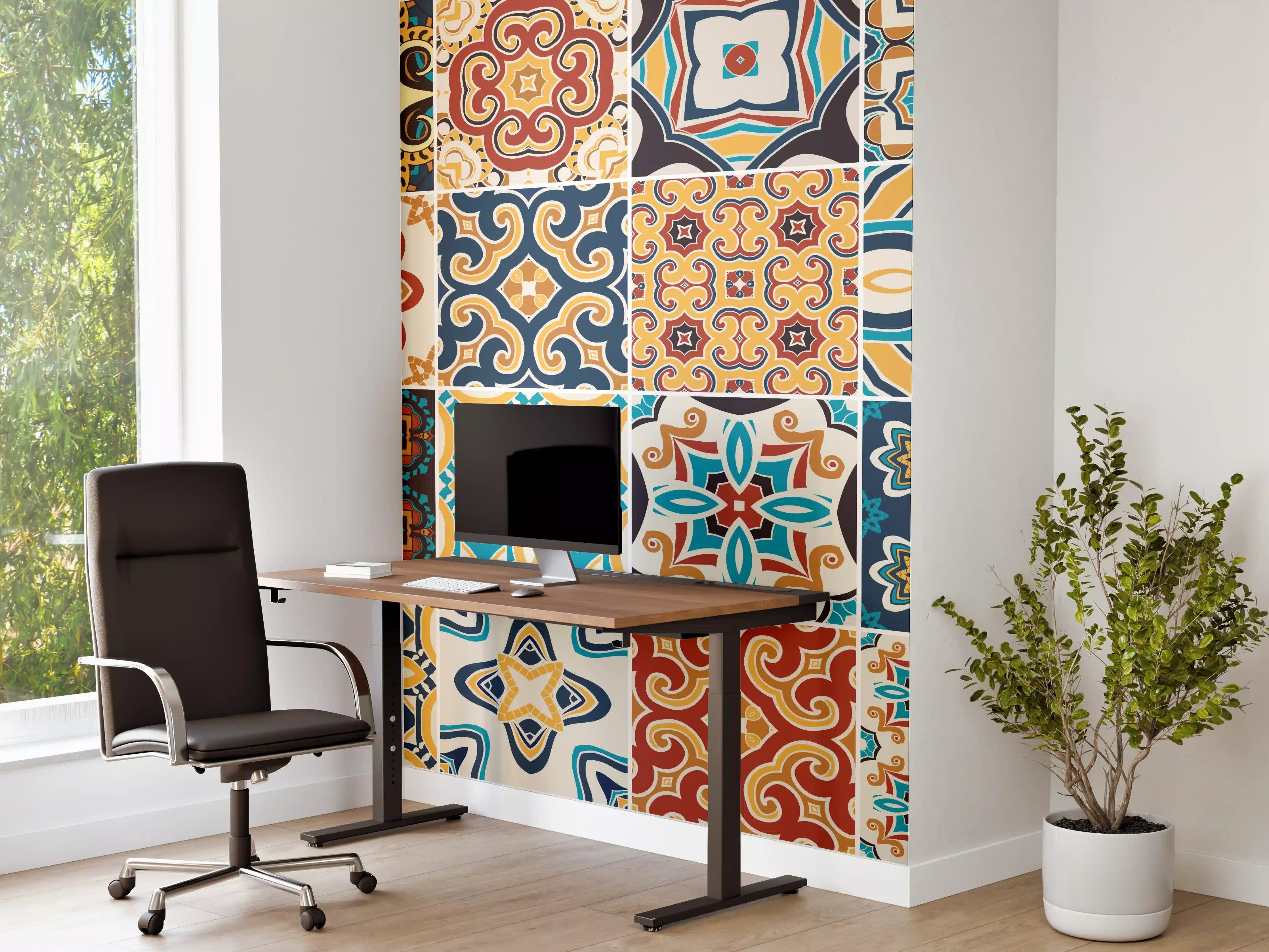 Büro Wandgestaltung - Bunte Fliesen Mosaik Designs