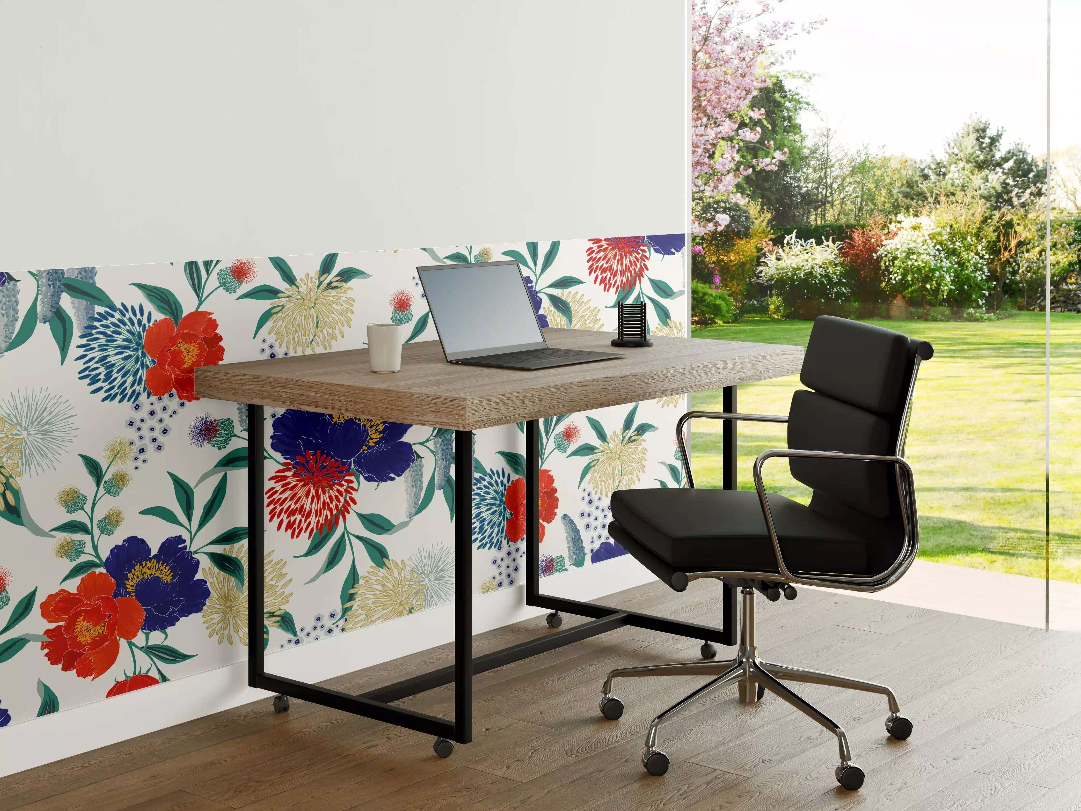 Büro Wandgestaltung - Bunte Florale Muster Tapete