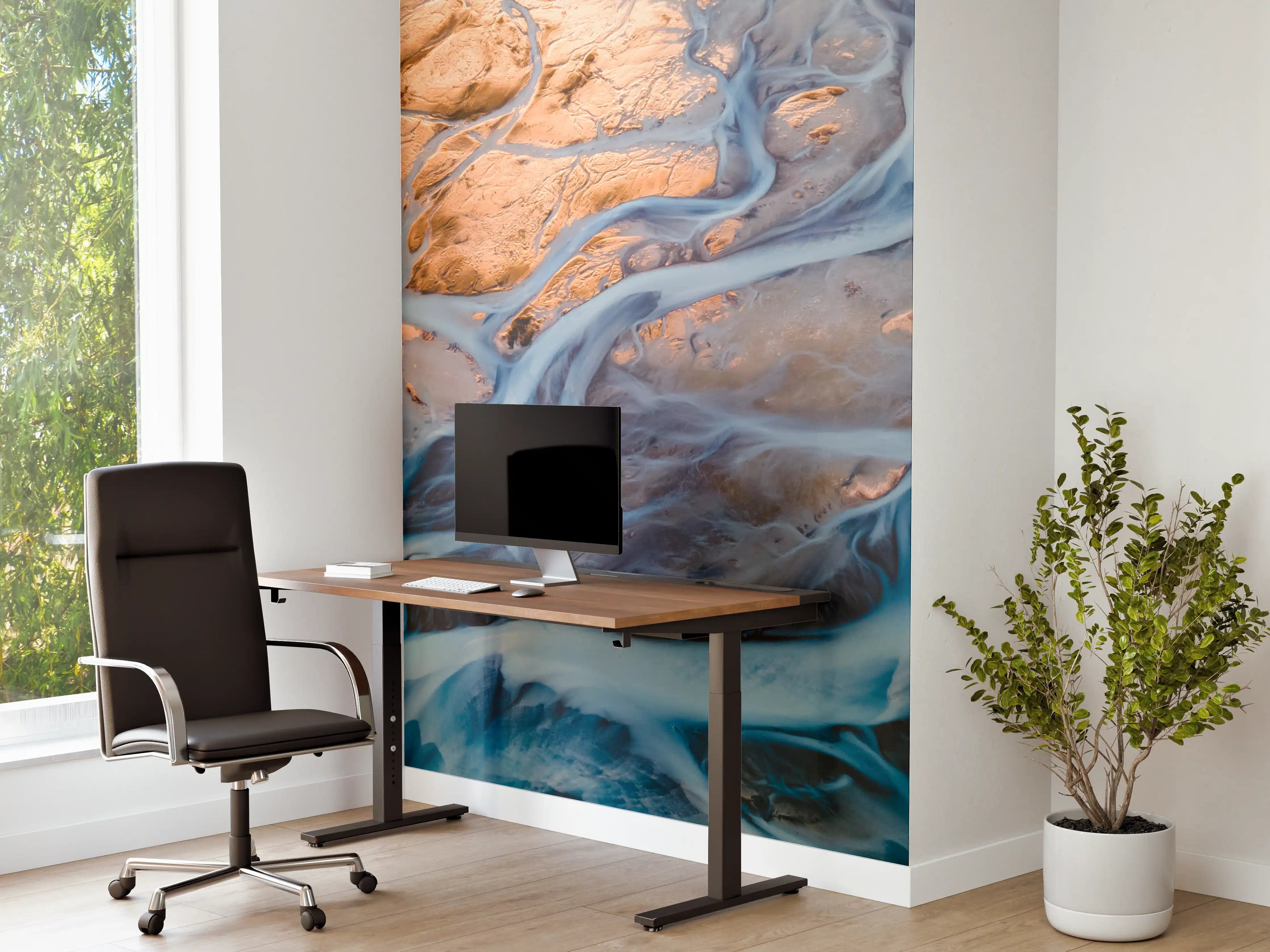 Büro Wandgestaltung - Bunte Flusslandschaft mit Wasserströmen