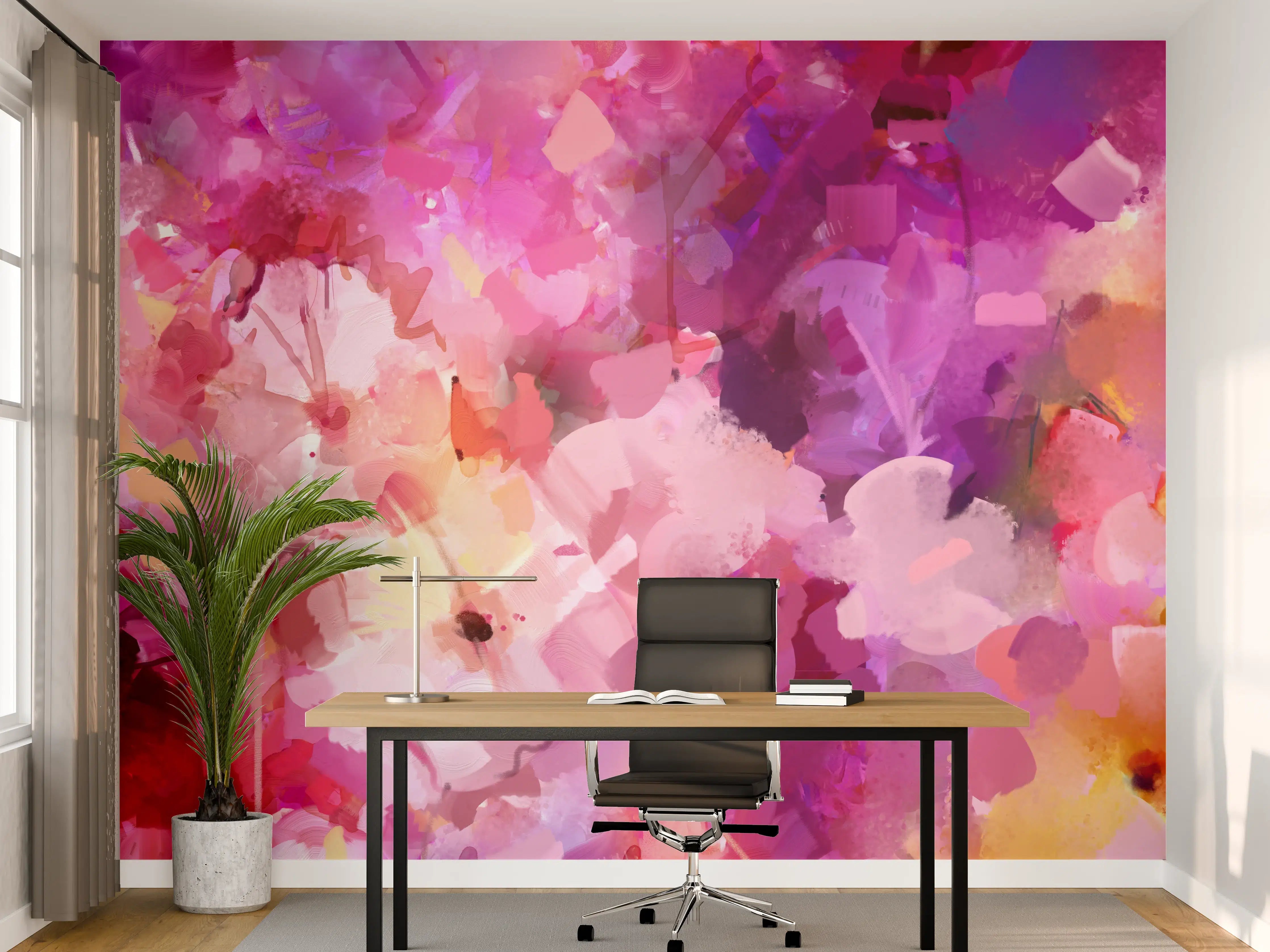 Büro Wandgestaltung - Bunte Frühlingsblumen Malerei