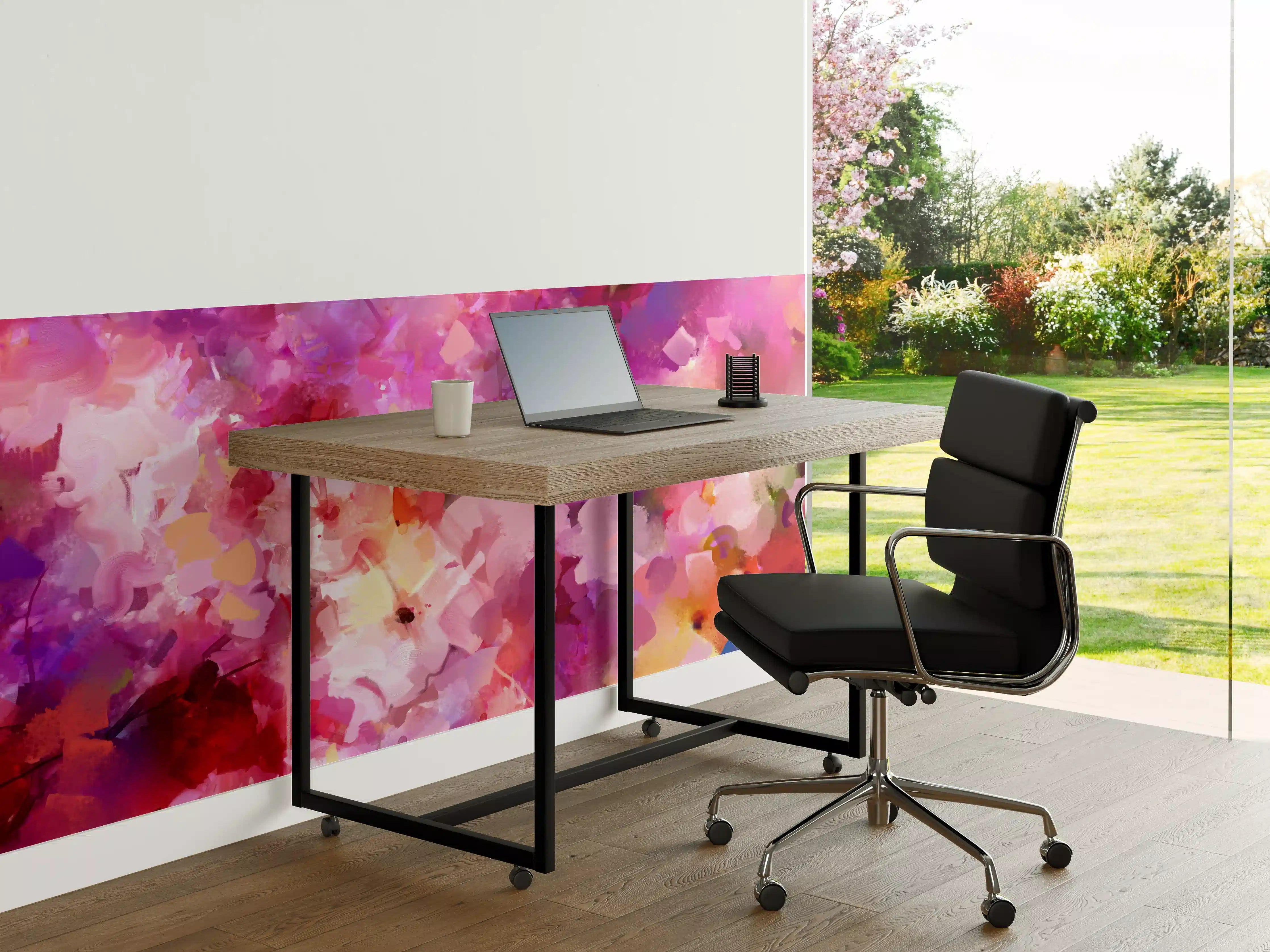 Büro Wandgestaltung - Bunte Frühlingsblumen Malerei