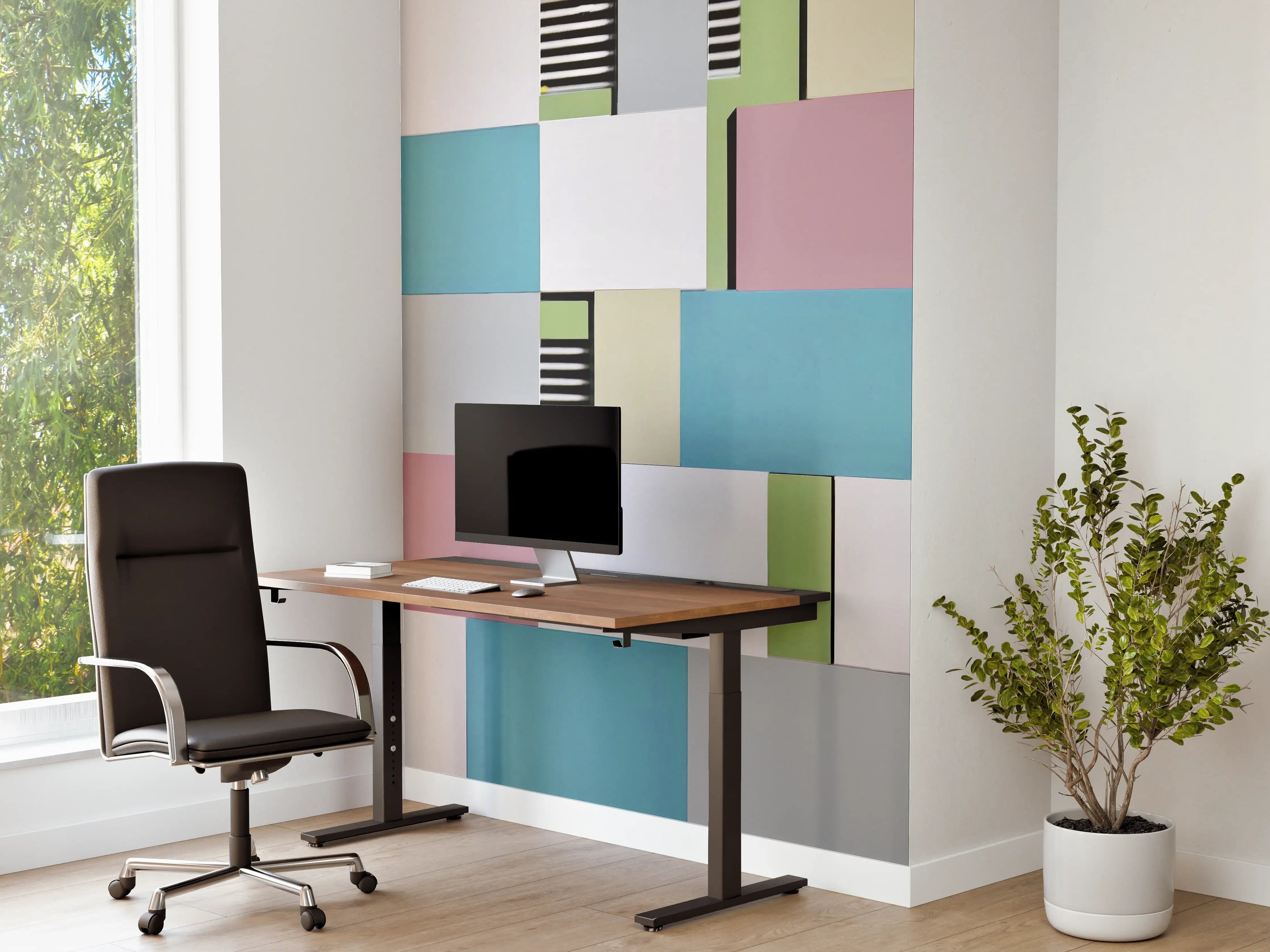 Büro Wandgestaltung - Bunte Geometrische Fassadenkunst